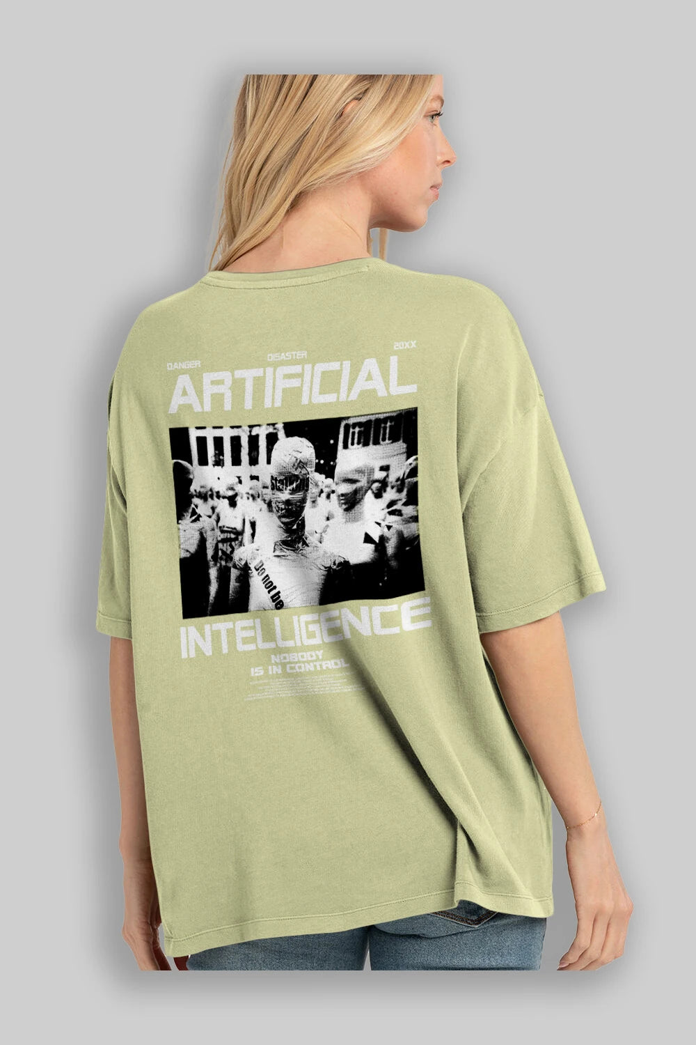 Artificial Intelligence Arka Baskılı Oversize t-shirt Erkek Kadın Unisex