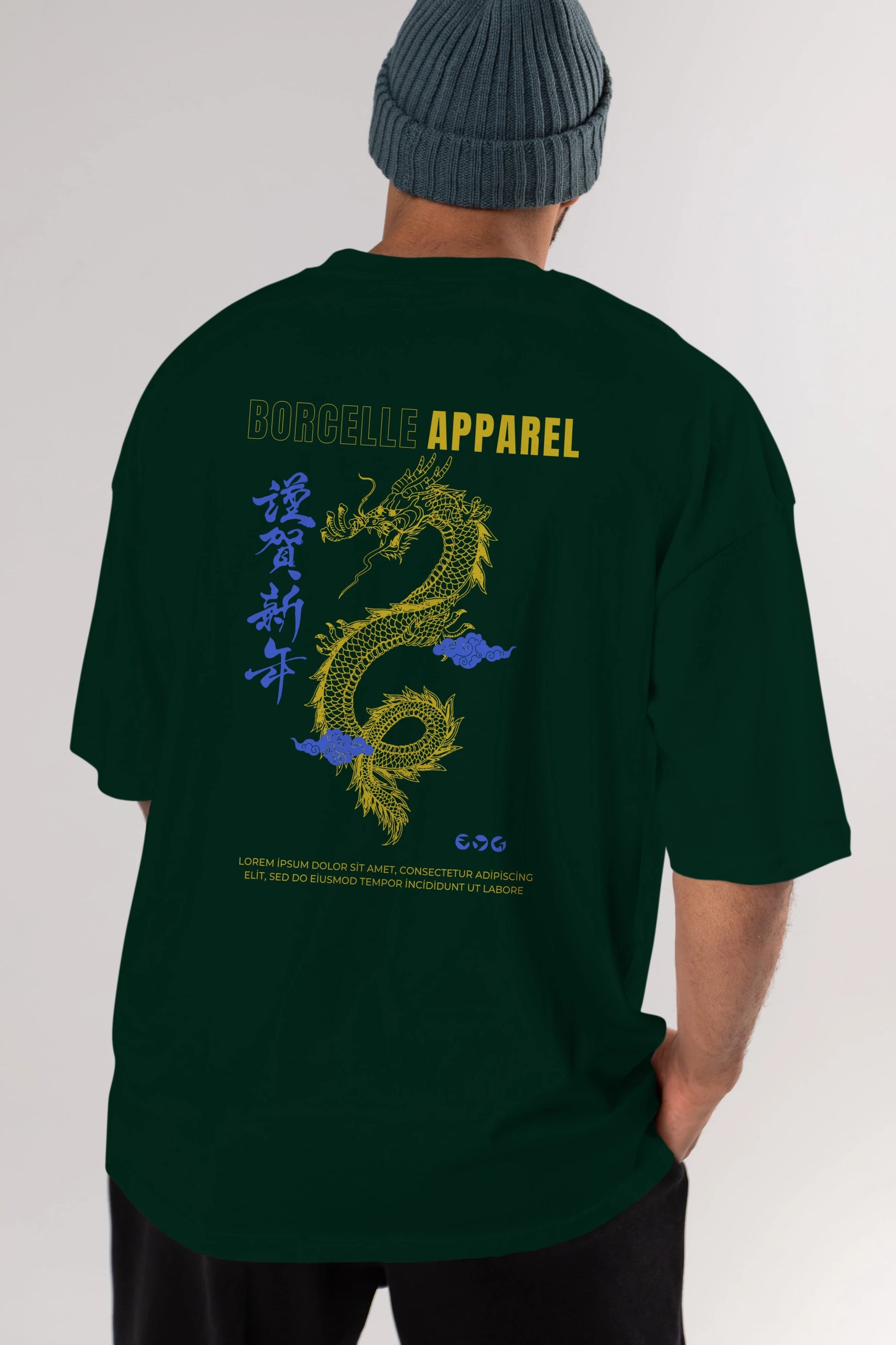 Borcelle Apparel Yazılı Arka Baskılı Oversize t-shirt Erkek Kadın Unisex