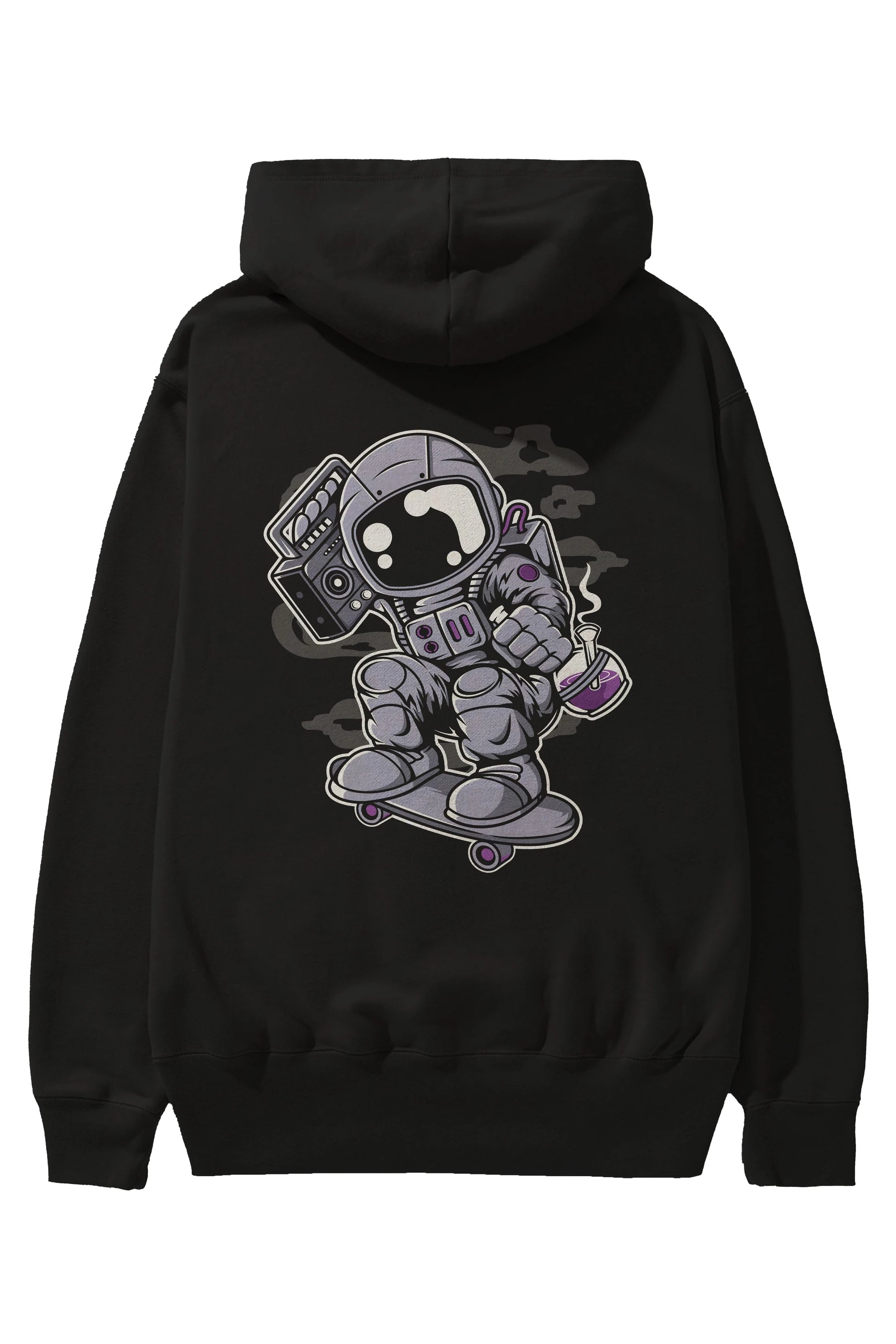 Astroanut Skater Boombox Arka Baskılı Hoodie Oversize Kapüşonlu Sweatshirt Erkek Kadın Unisex