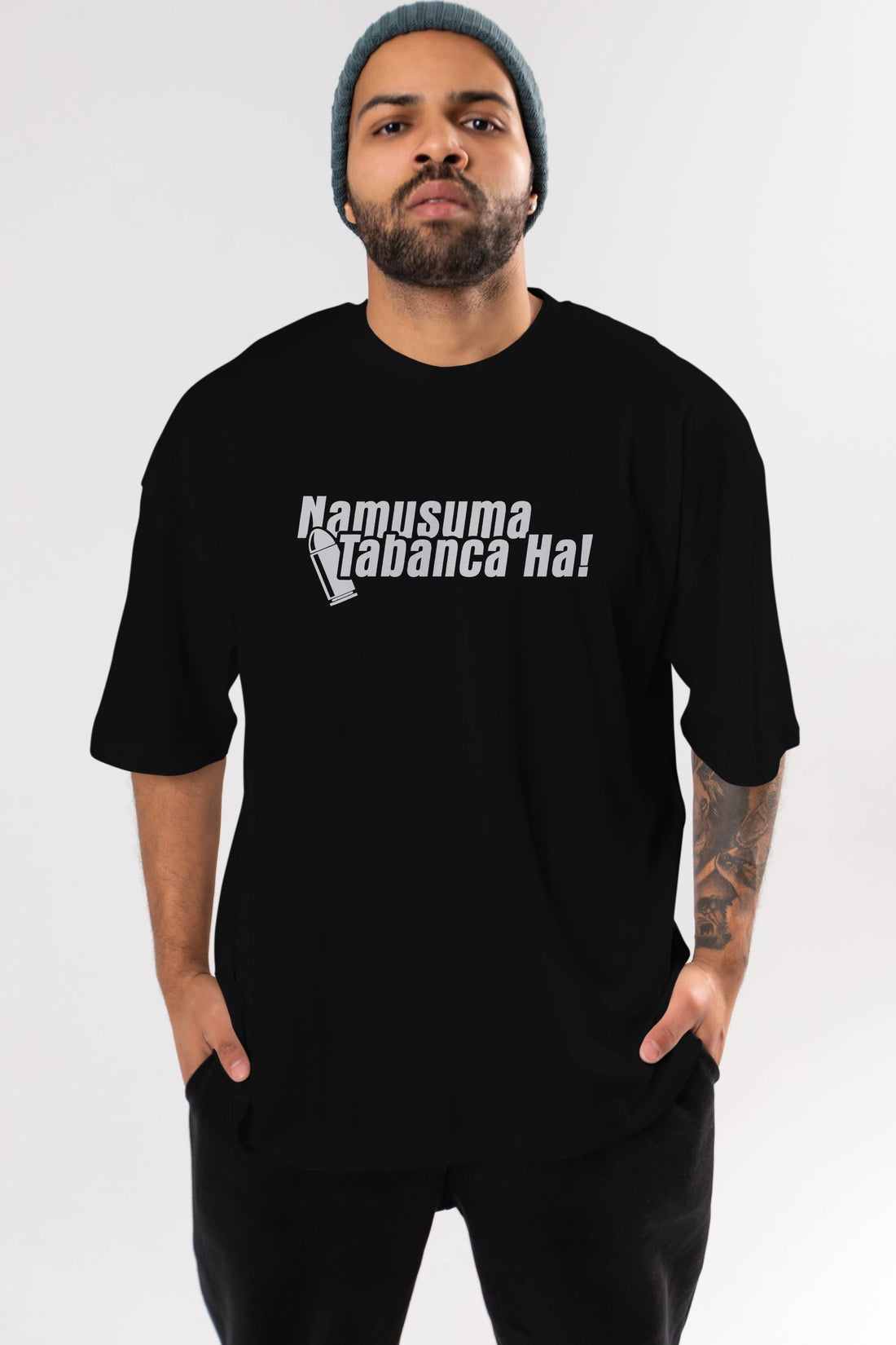 Namusuma Tabanca Ön Baskılı Oversize t-shirt %100 pamuk Erkek Kadın Unisex