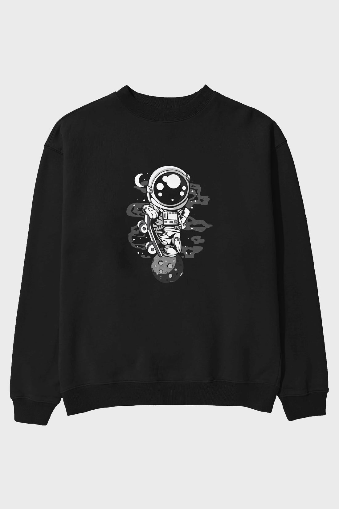 Astronaut Skater Boy Ön Baskılı Oversize Sweatshirt Erkek Kadın Unisex