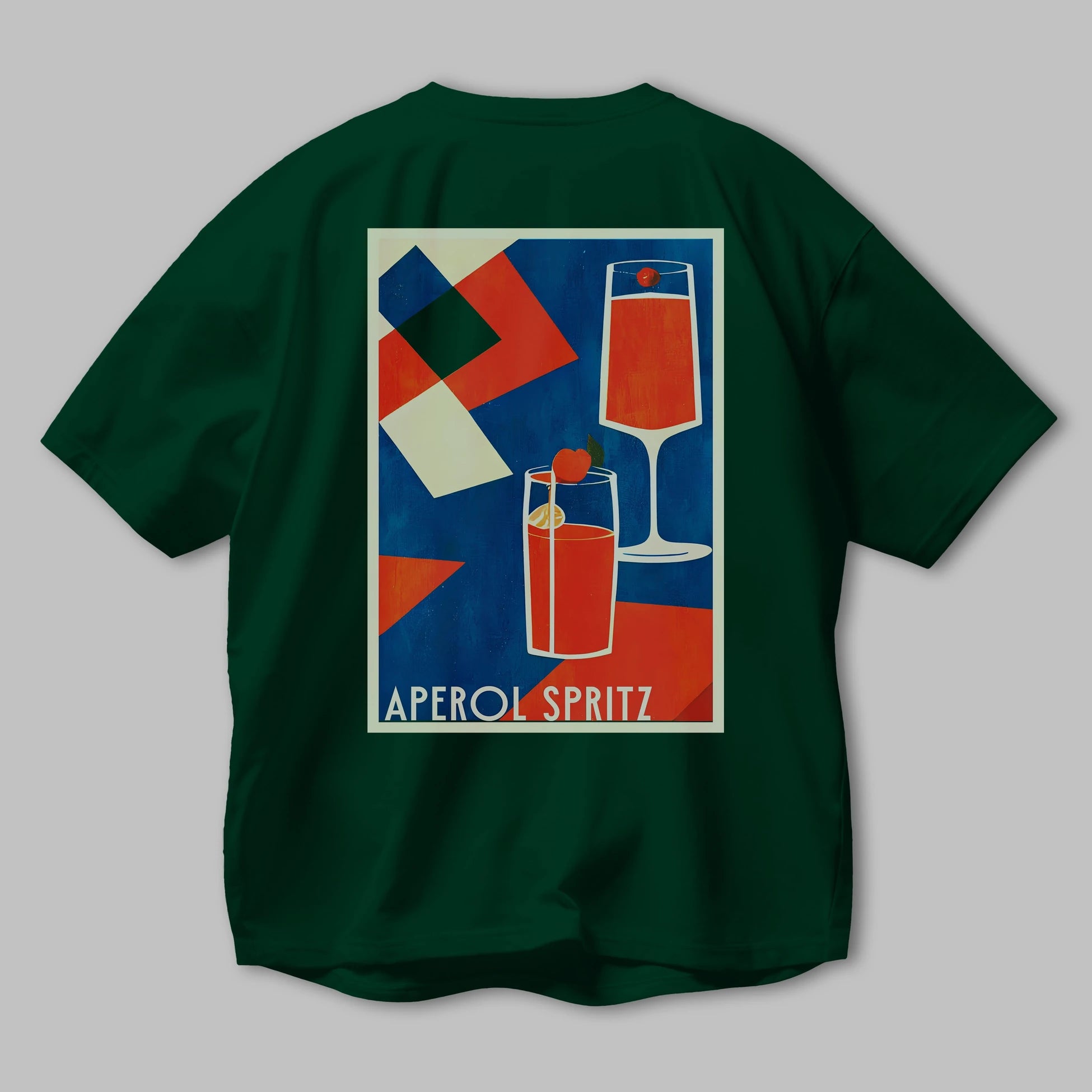 Aperol Spritz 4 Arka Baskılı Oversize t-shirt Erkek Kadın Unisex %100 Pamuk Bisiklet Yaka tişort