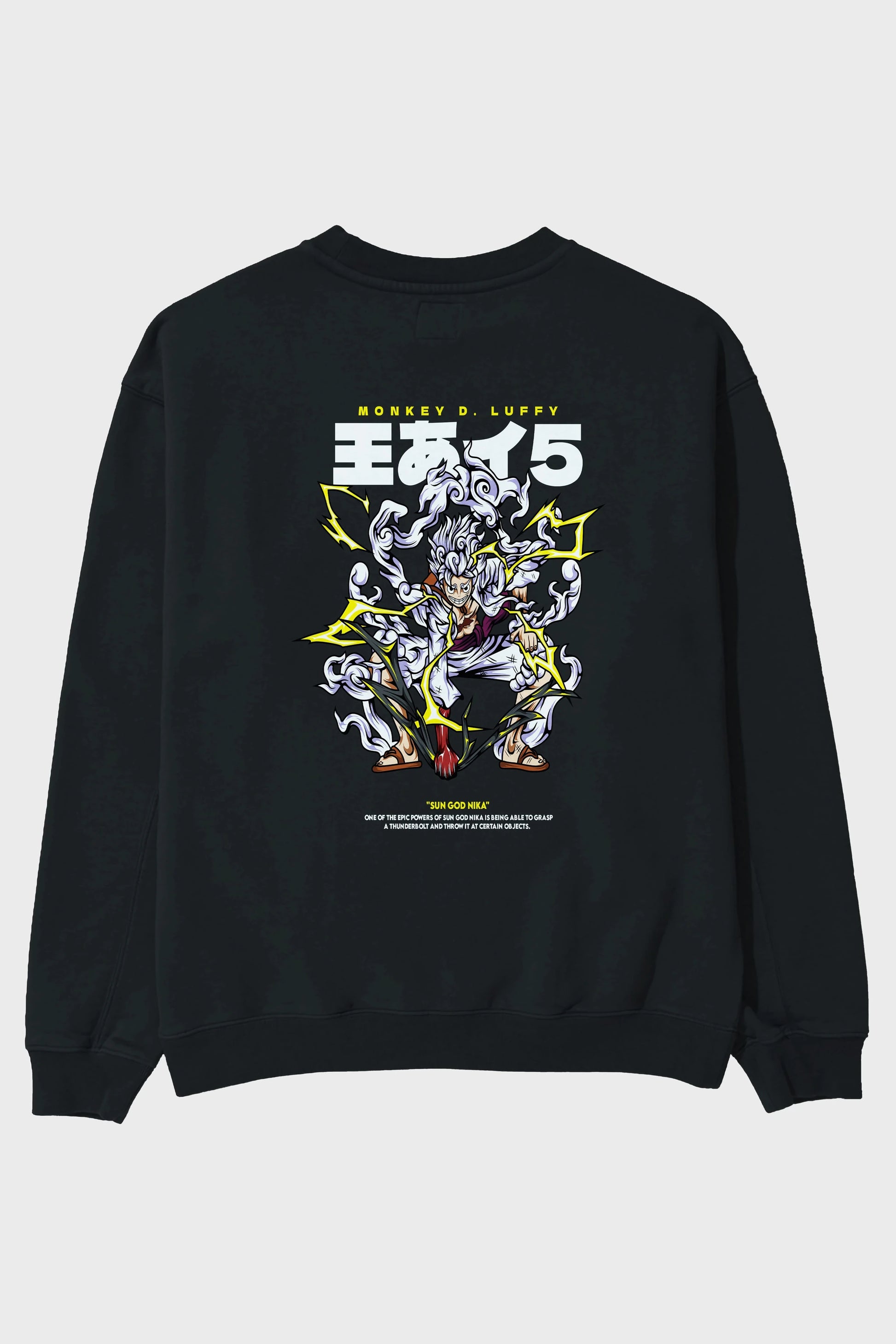 Monkey D. Luffy GEAR5 1 Anime Arka Baskılı Oversize Sweatshirt Erkek Kadın Unisex