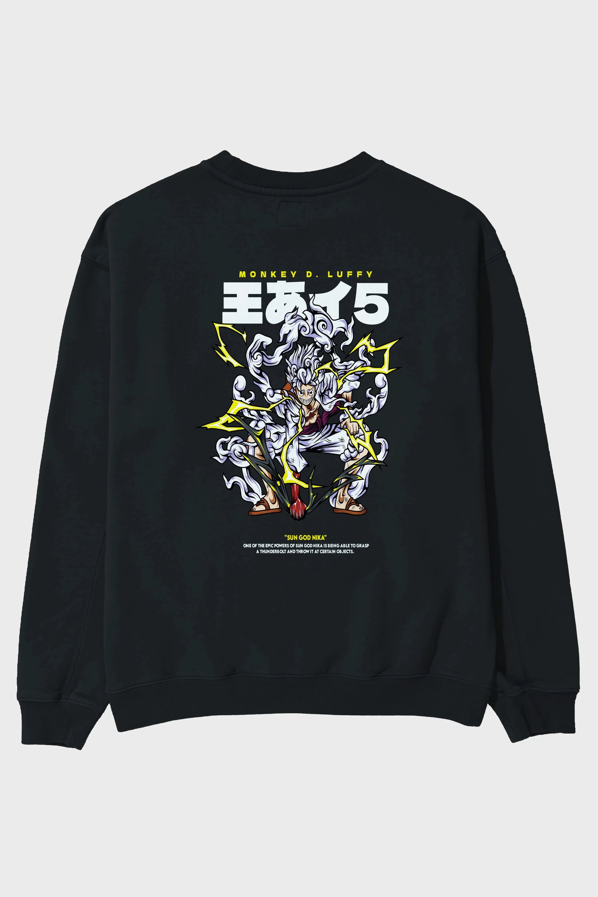 Monkey D. Luffy GEAR5 1 Anime Arka Baskılı Oversize Sweatshirt Erkek Kadın Unisex