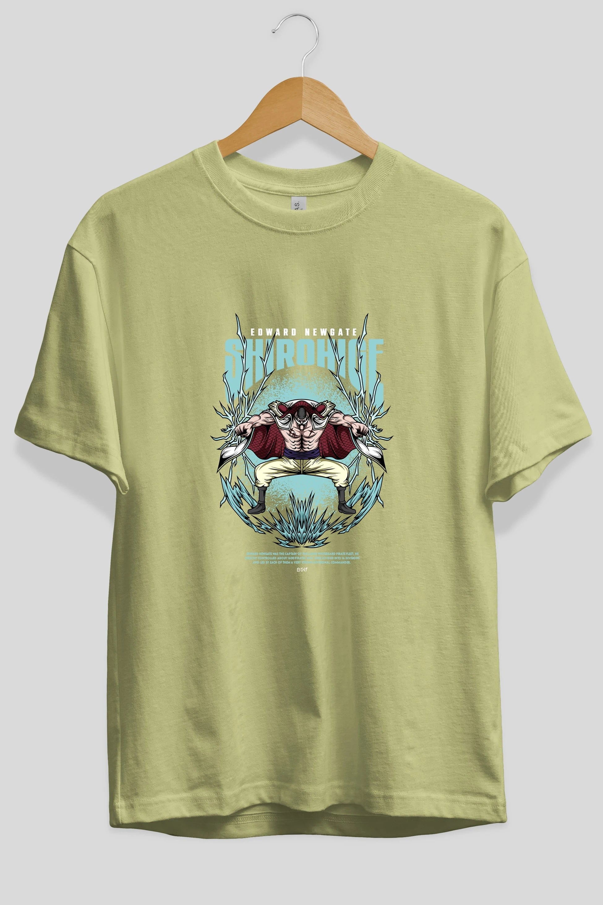 Shirohige Anime Ön Baskılı Oversize t-shirt %100 pamuk Erkek Kadın Unisex