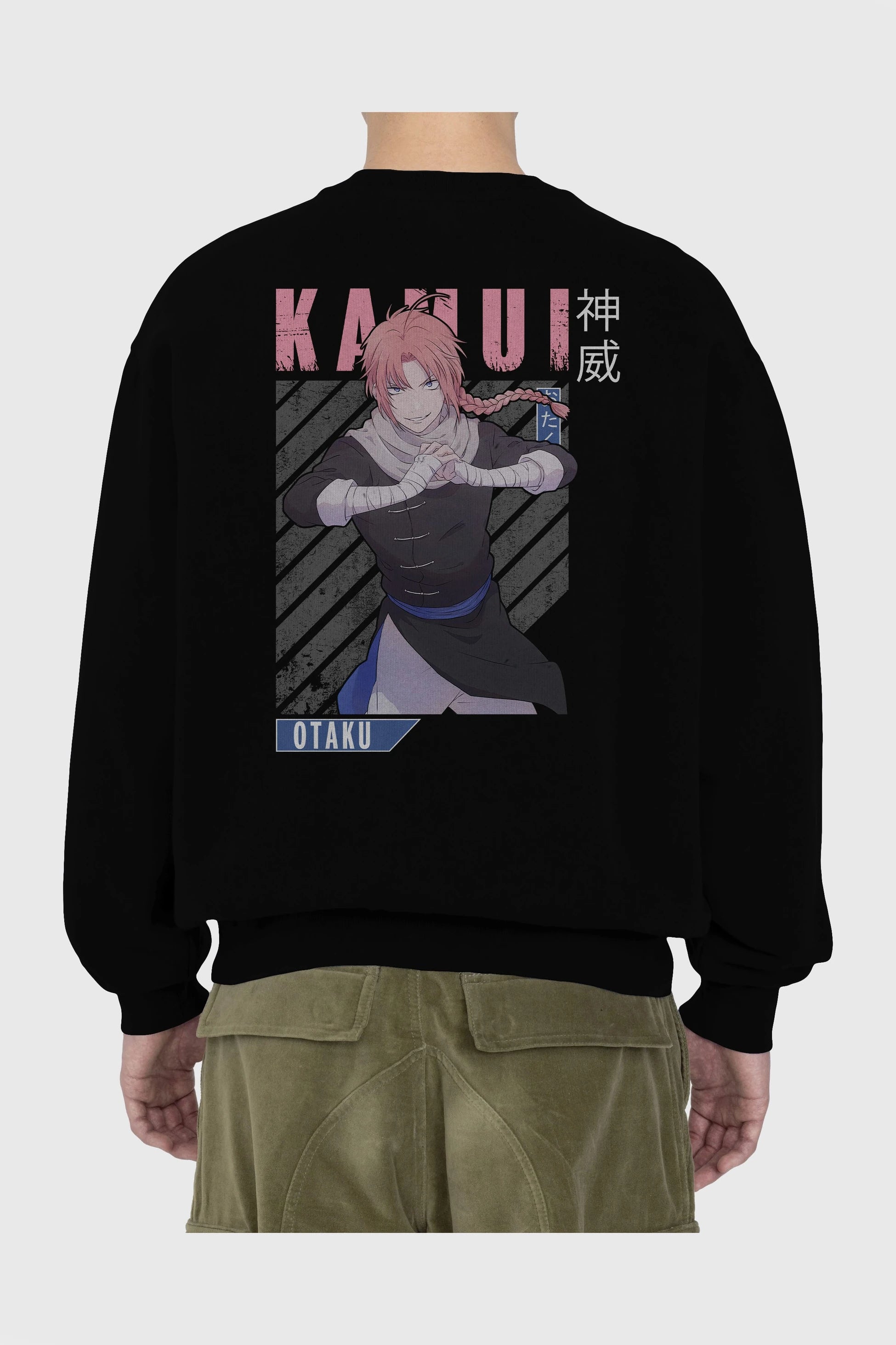 Kamui GINTAMA Anime Arka Baskılı Oversize Sweatshirt Erkek Kadın Unisex