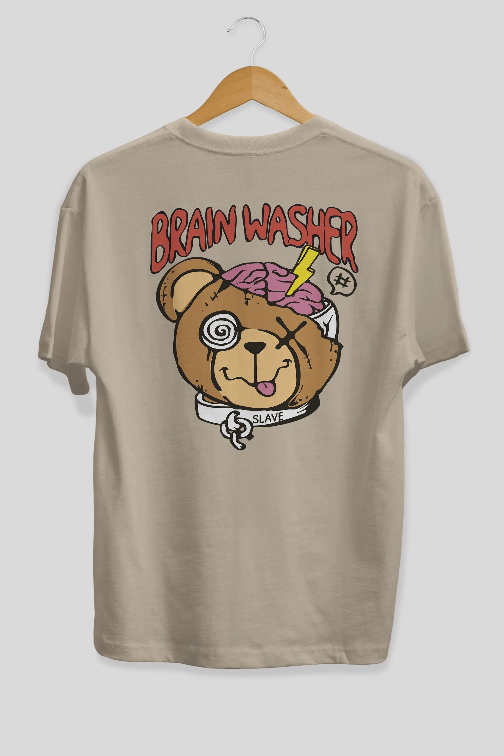 Brain Washer Arka Baskılı Oversize t-shirt Erkek Kadın Unisex