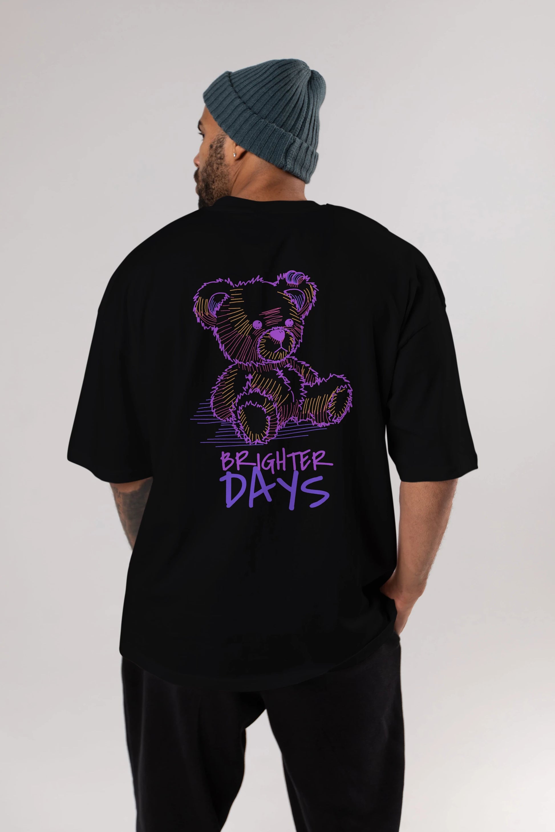 Brighter Days Arka Baskılı Oversize t-shirt Erkek Kadın Unisex