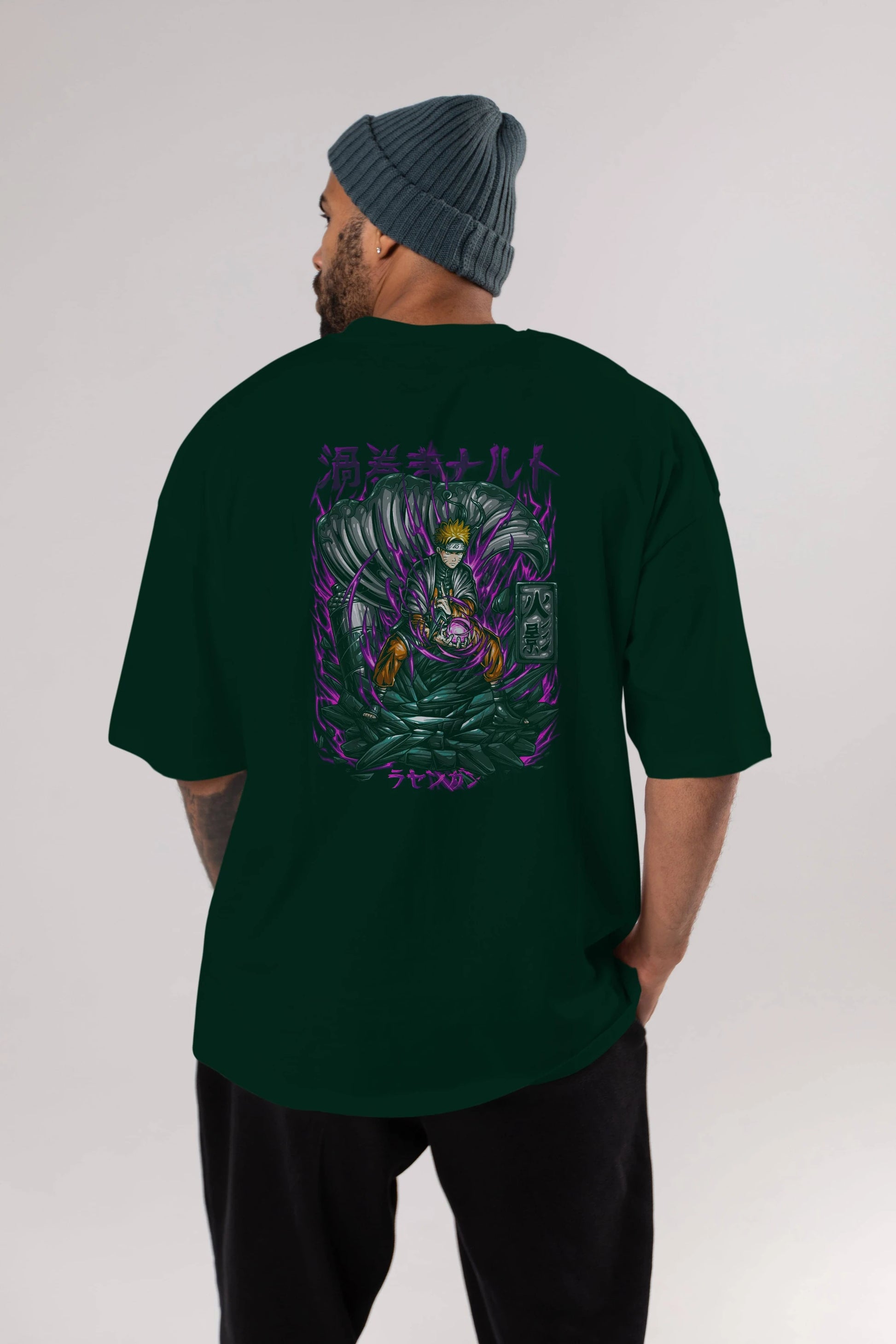 NARUTO Anime Arka Baskılı Oversize t-shirt Erkek Kadın Unisex