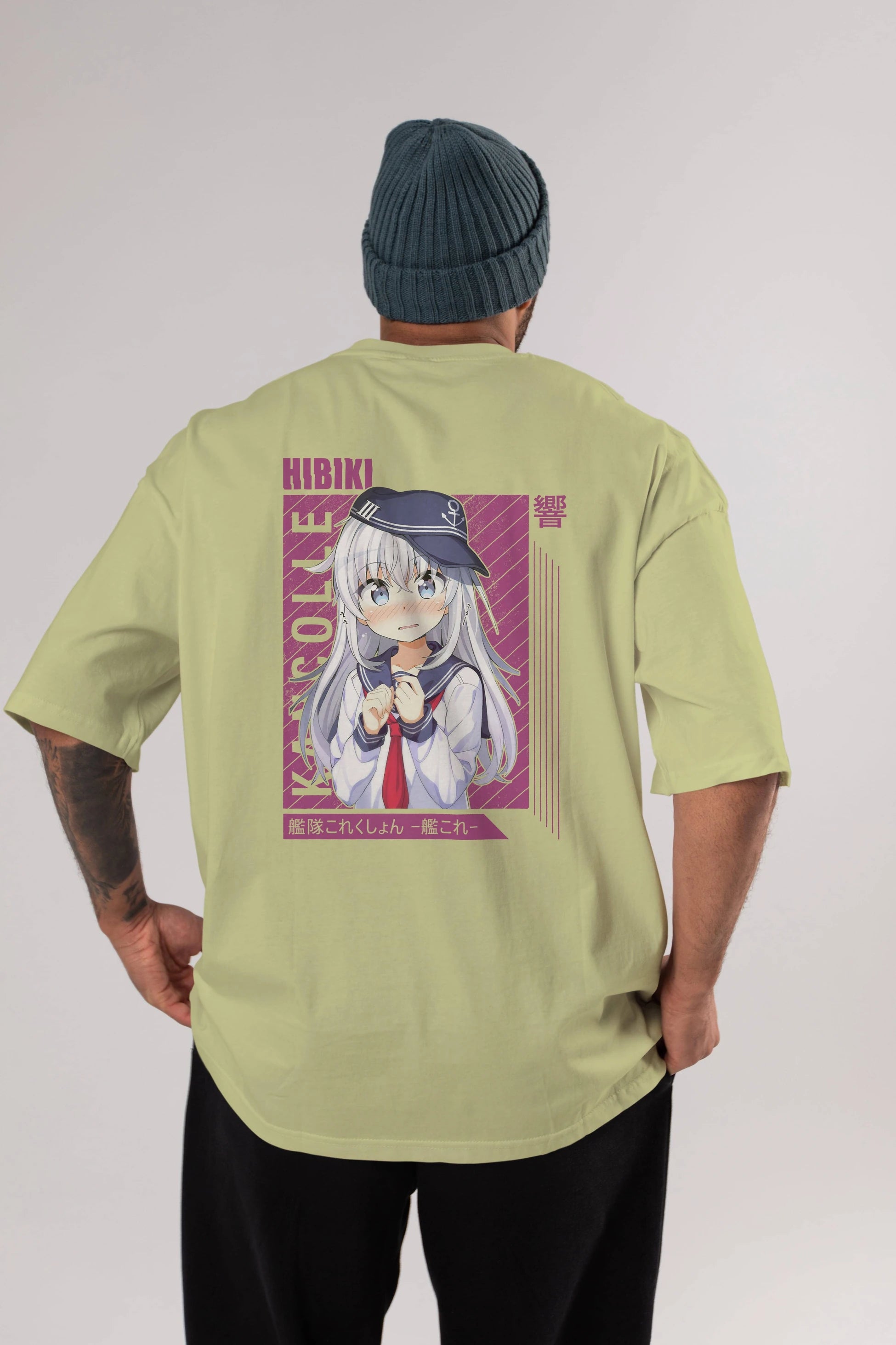 Hibiki 4 Anime Arka Baskılı Oversize t-shirt Erkek Kadın Unisex