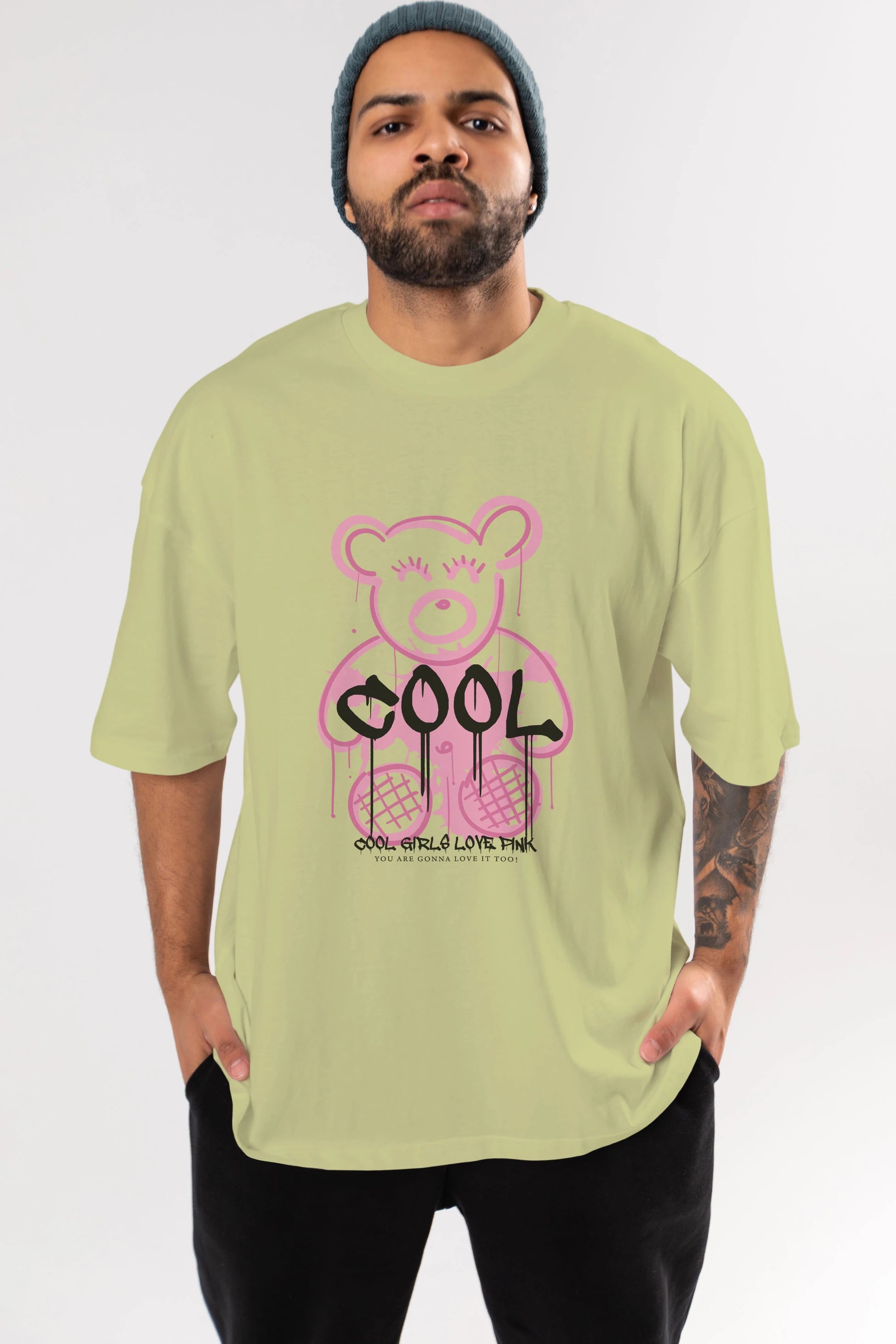 Cool Bear Ön Baskılı Oversize t-shirt Erkek Kadın Unisex