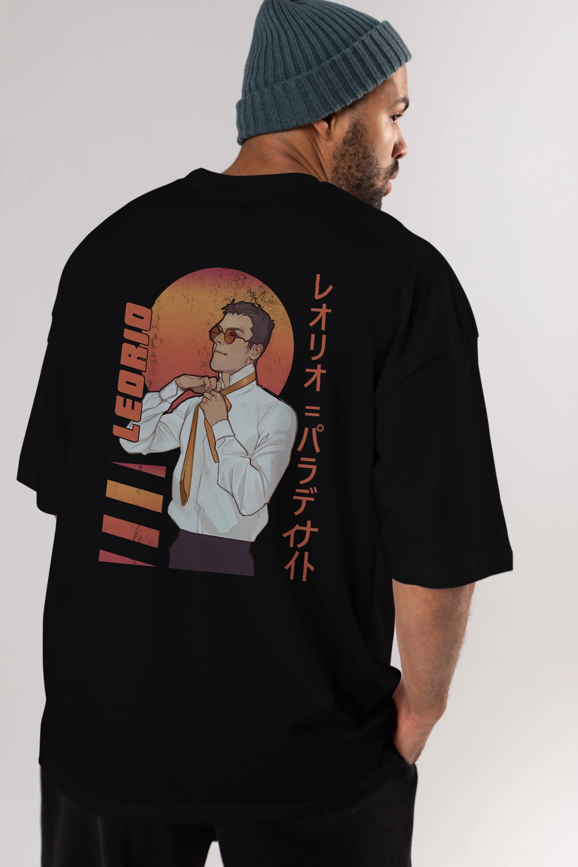 Leorio Paladiknight 5 (2) Anime Arka Baskılı Oversize t-shirt Erkek Kadın Unisex