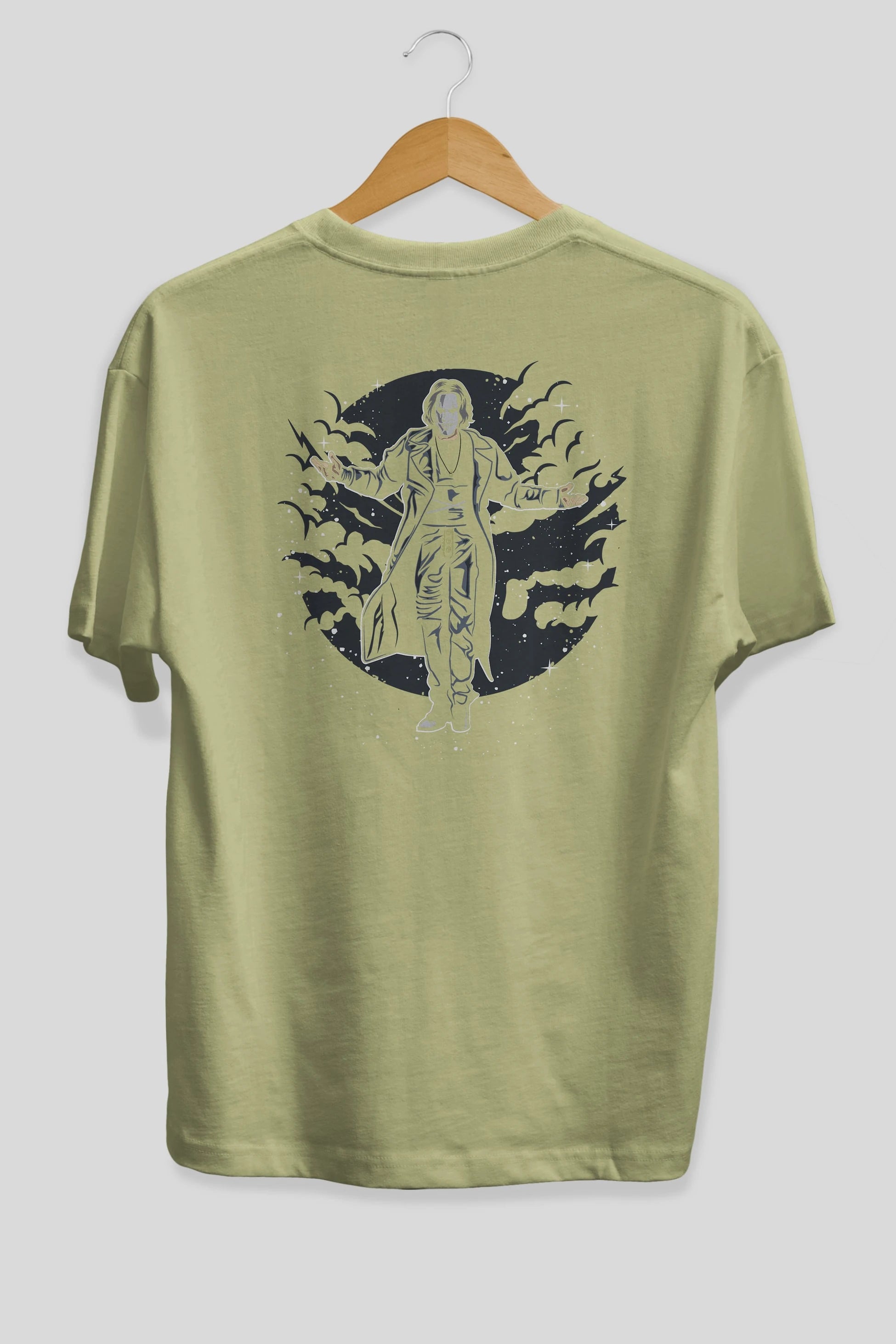 The Crow Arka Baskılı Oversize t-shirt Erkek Kadın Unisex %100 Pamuk