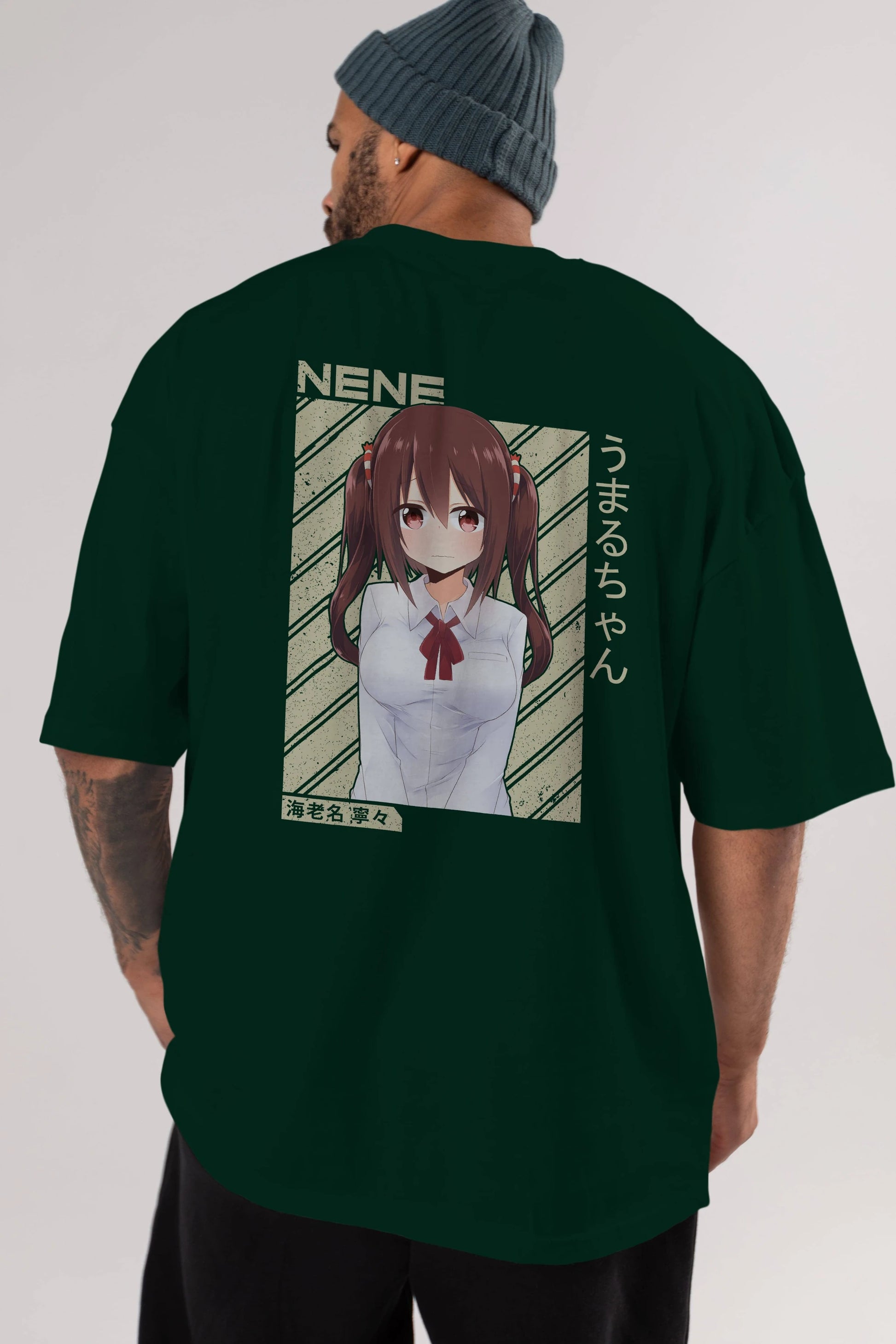 Nene Ebina 1 Anime Arka Baskılı Oversize t-shirt Erkek Kadın Unisex