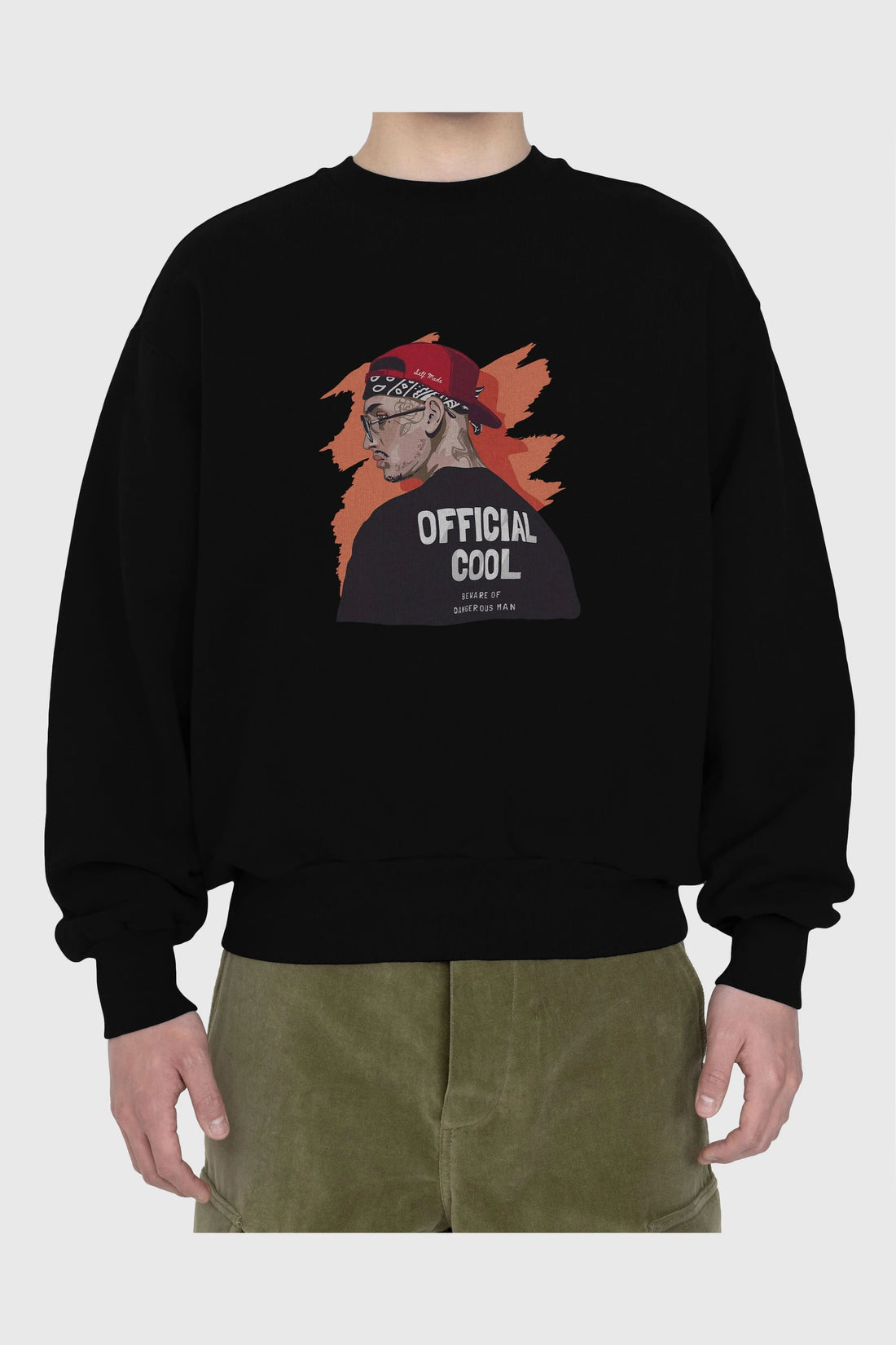 Official Cool Ön Baskılı Oversize Sweatshirt Erkek Kadın Unisex