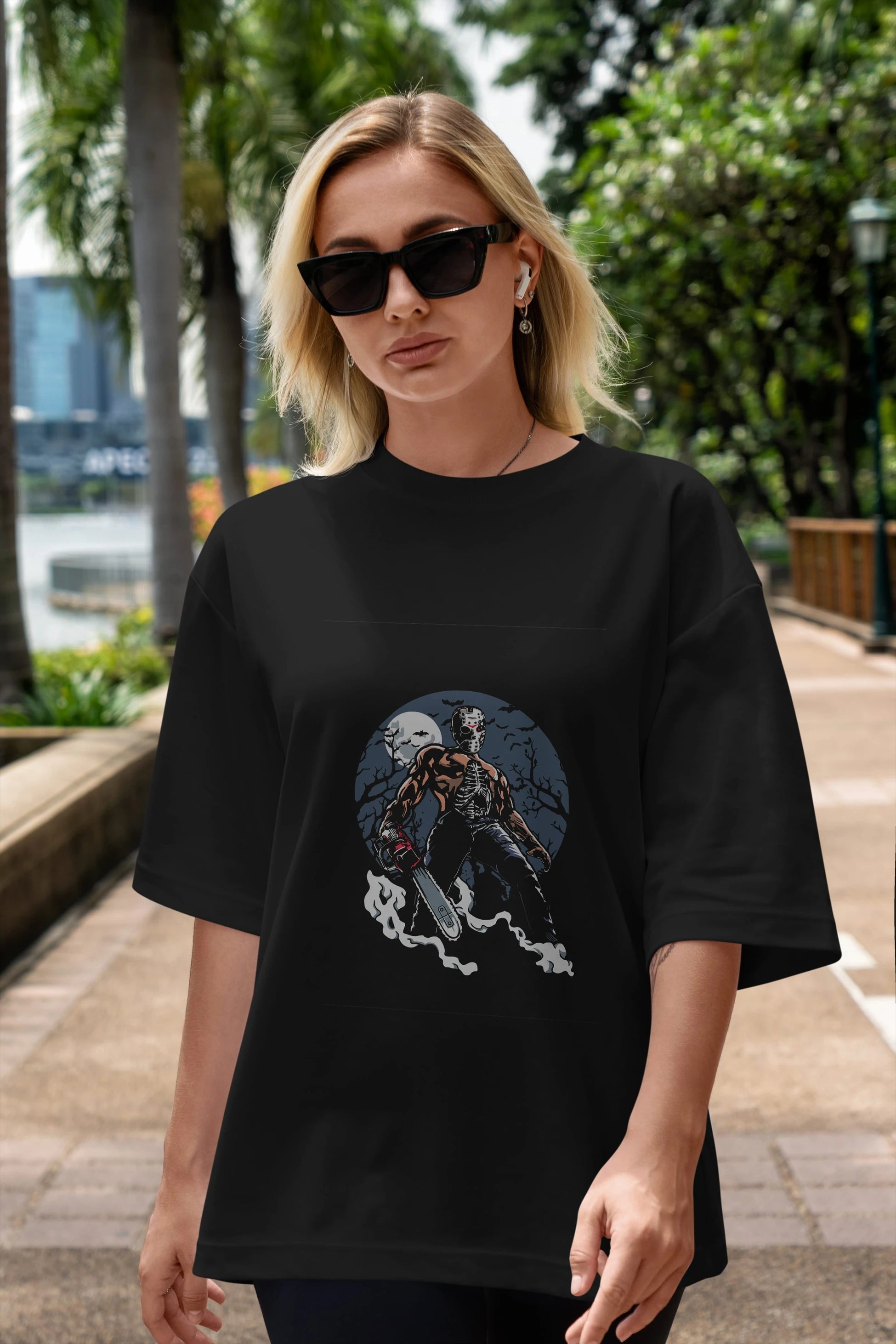 Evil Killer Ön Baskılı Oversize t-shirt Erkek Kadın Unisex %100 Pamuk tişort