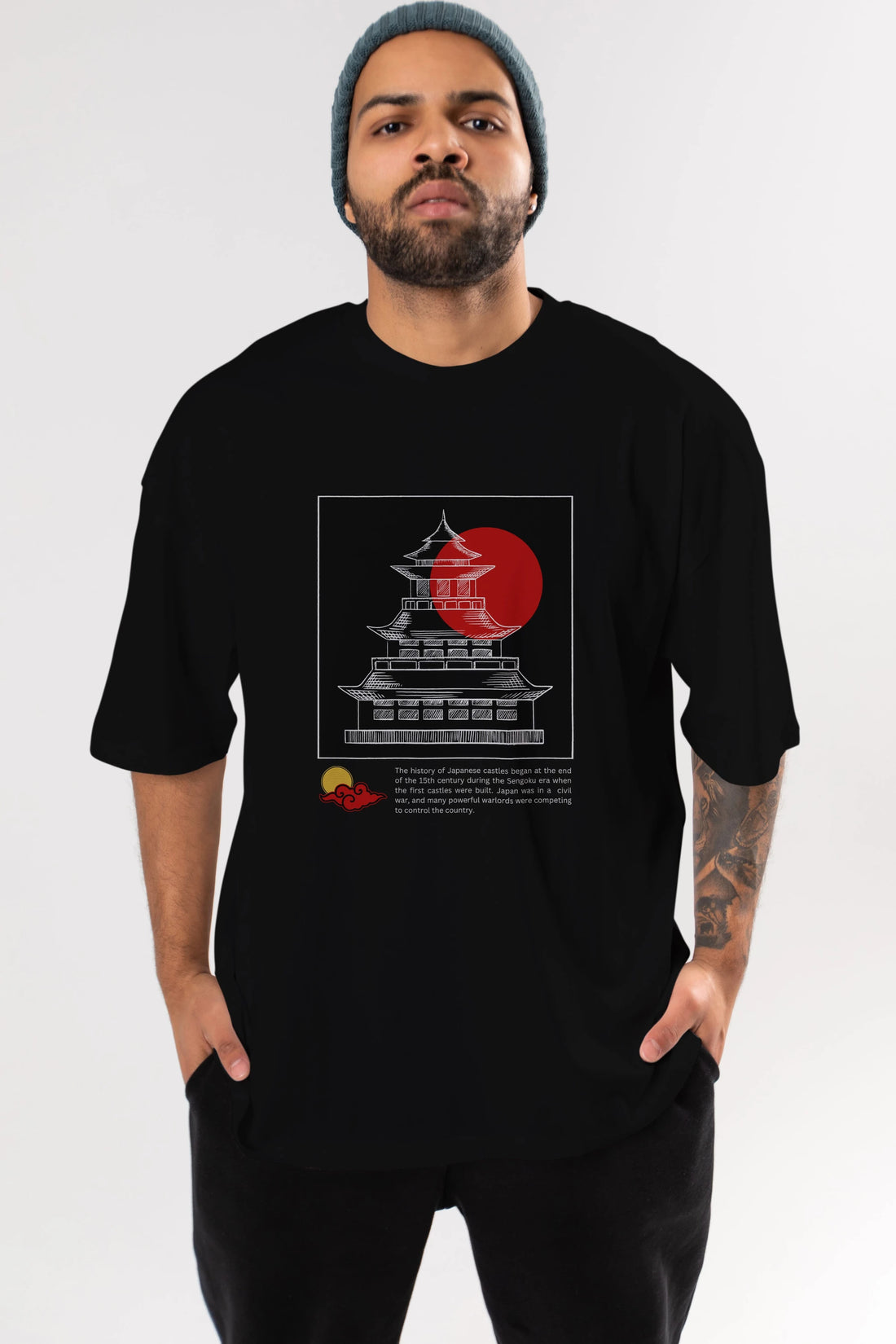 Japan Streetwear Ön Baskılı Oversize t-shirt Erkek Kadın Unisex