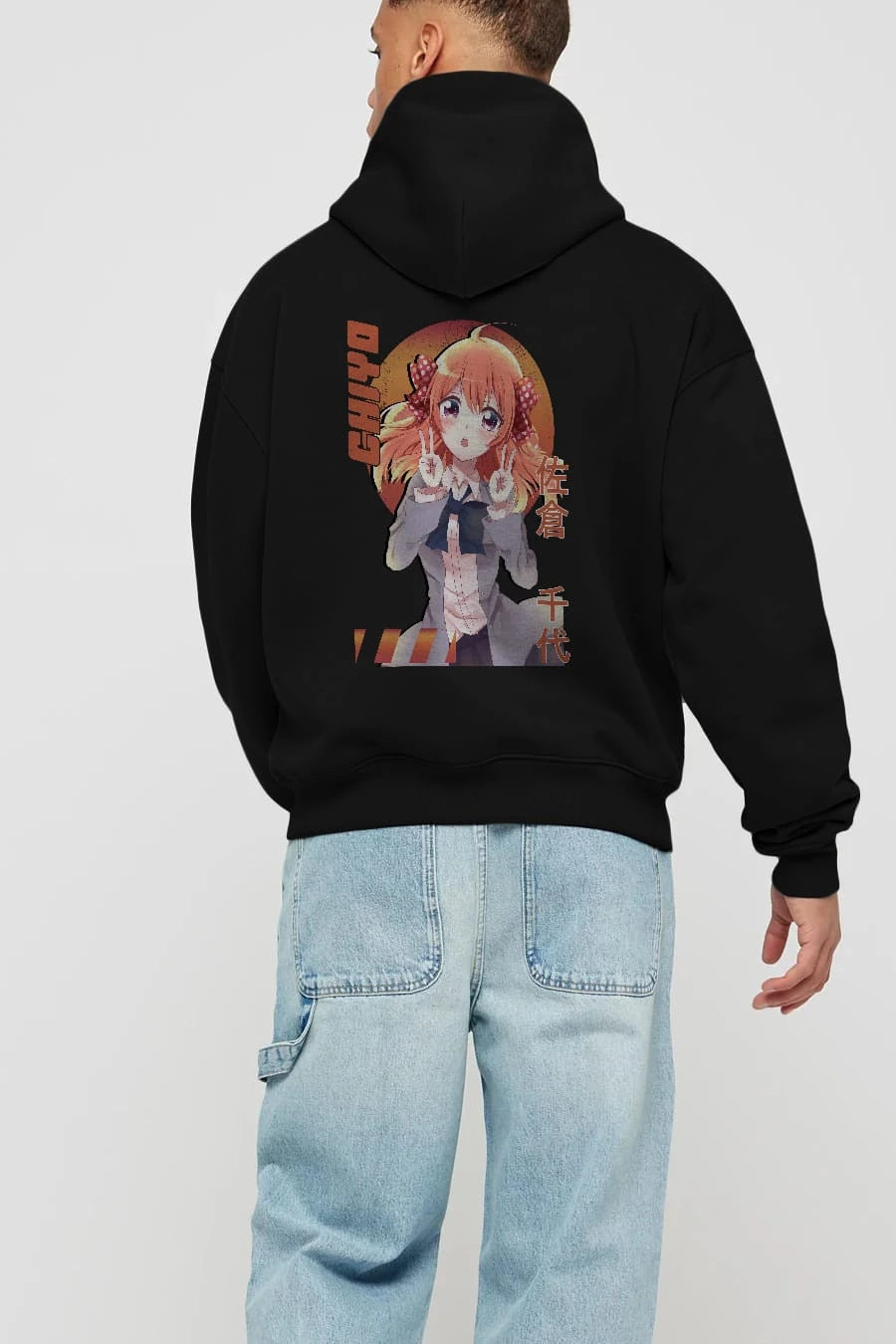 Chiyo Sakura 5 Anime Arka Baskılı Hoodie Oversize Kapüşonlu Sweatshirt Erkek Kadın Unisex