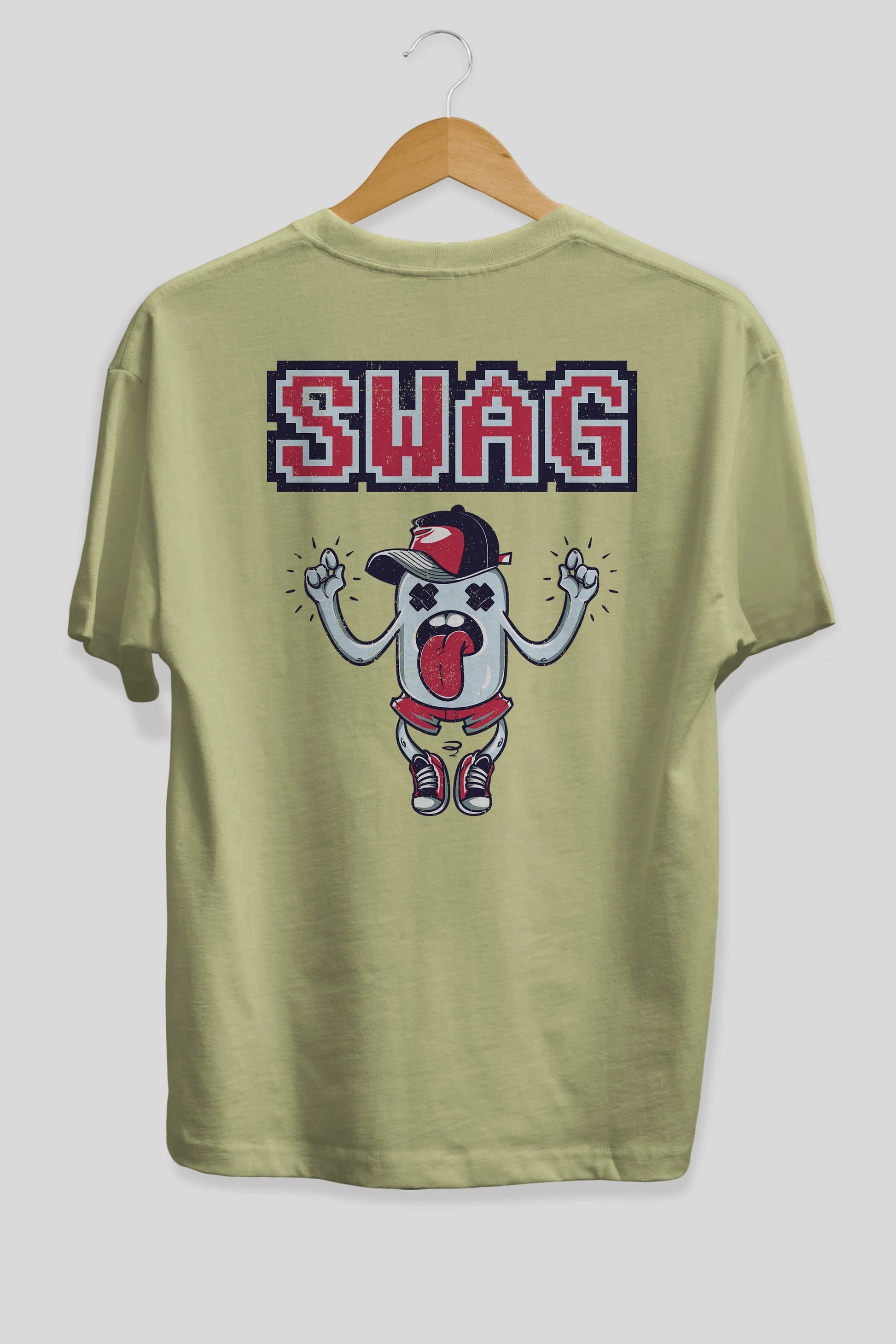 Swag Arka Baskılı Oversize t-shirt Erkek Kadın Unisex