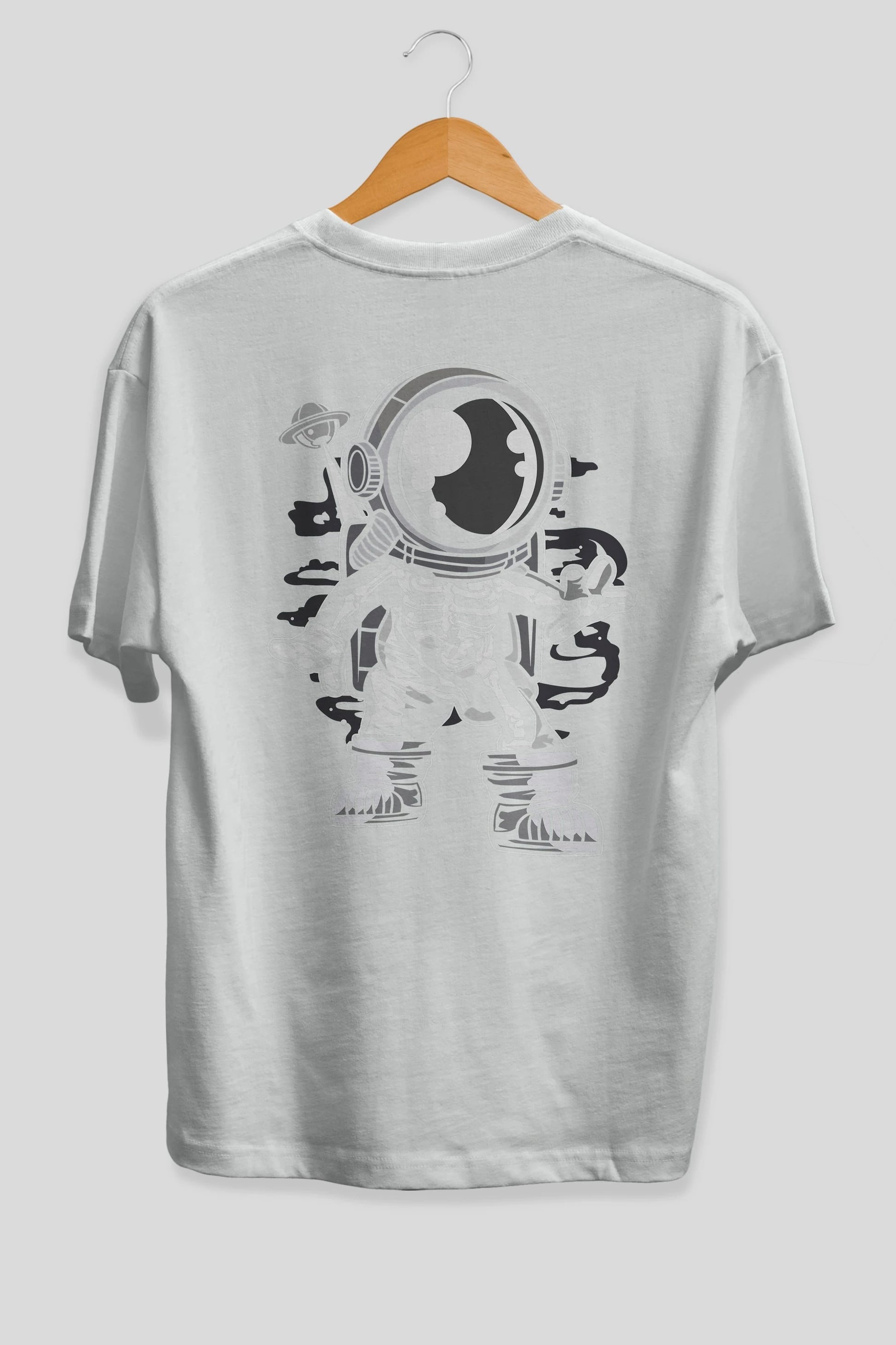 Space Skeleton Arka Baskılı Oversize t-shirt Erkek Kadın Unisex