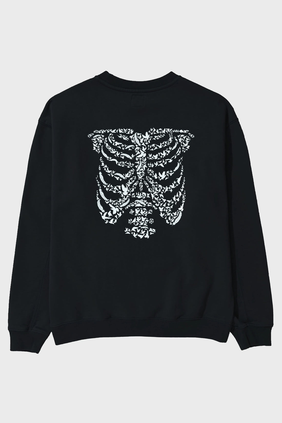 Ribcage Bird Arka Baskılı Oversize Sweatshirt Erkek Kadın Unisex