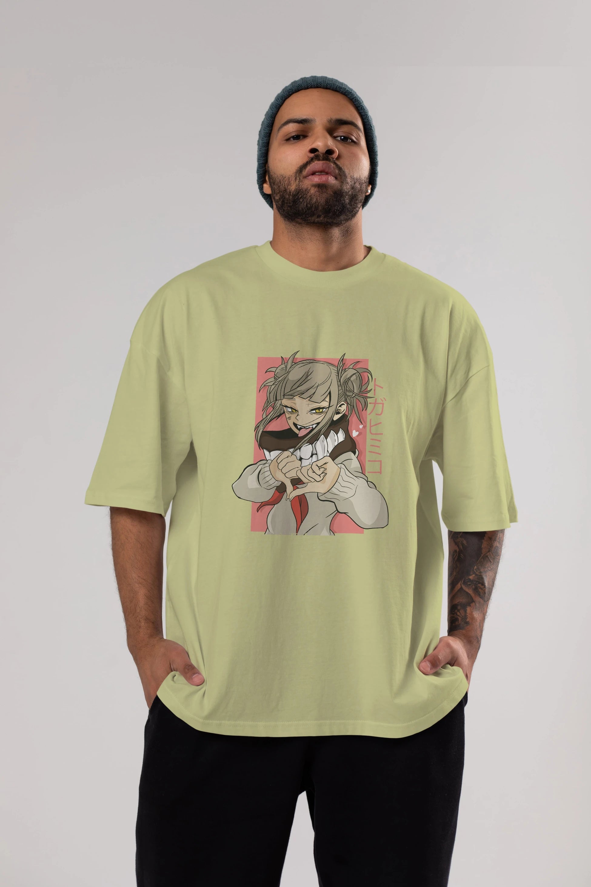Himiko Toga Anime Ön Baskılı Oversize t-shirt %100 pamuk Erkek Kadın Unisex