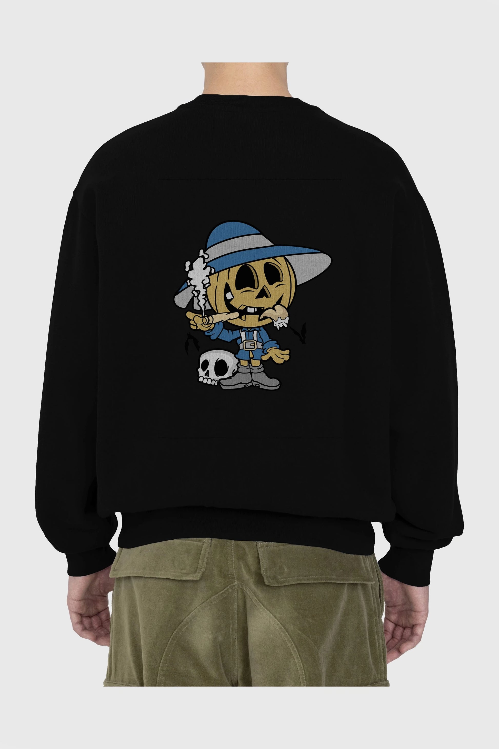 Halloween Kid Arka Baskılı Oversize Sweatshirt Erkek Kadın Unisex