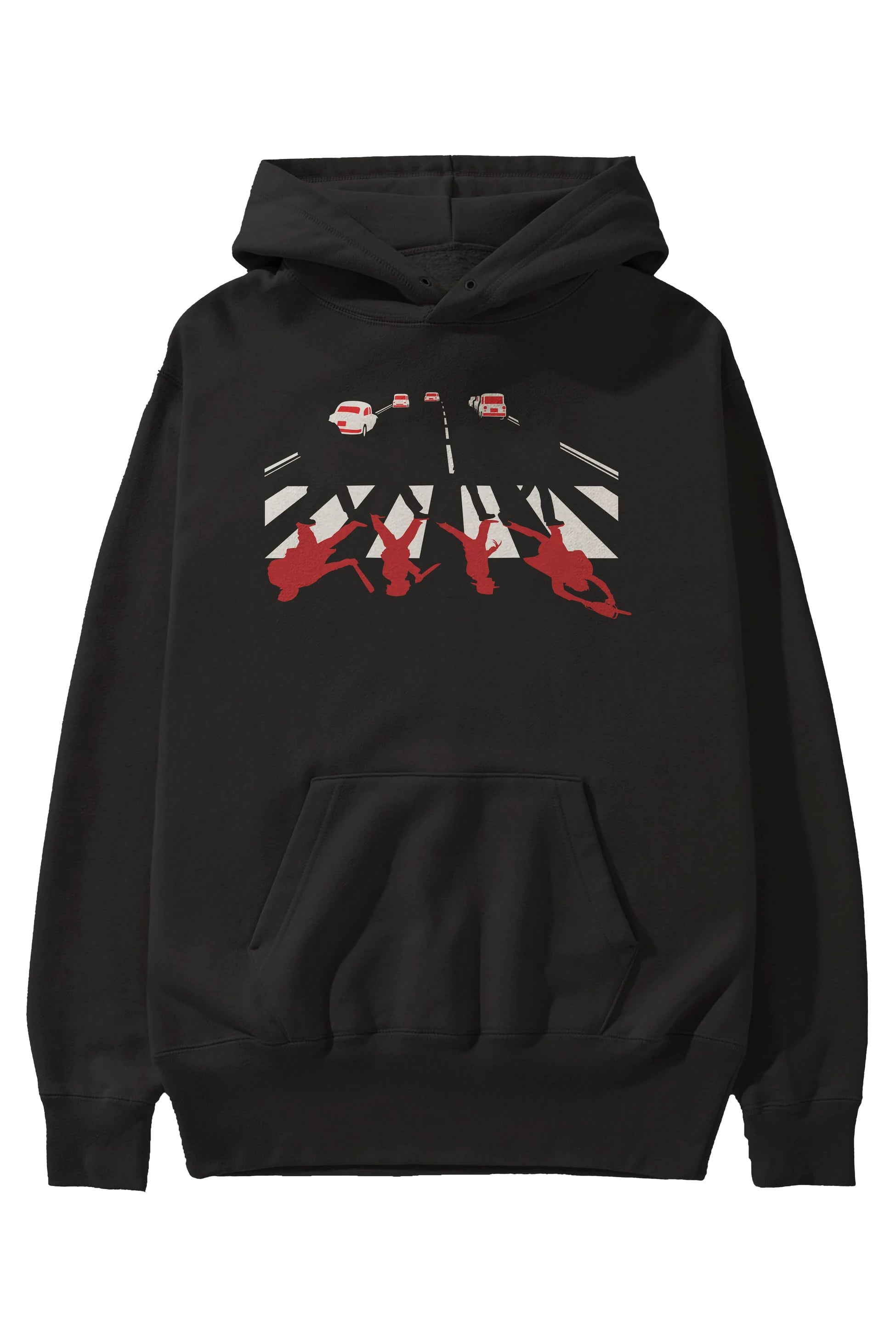 Abbey Road Killer Red Ön Baskılı Hoodie Oversize Kapüşonlu Sweatshirt Erkek Kadın Unisex