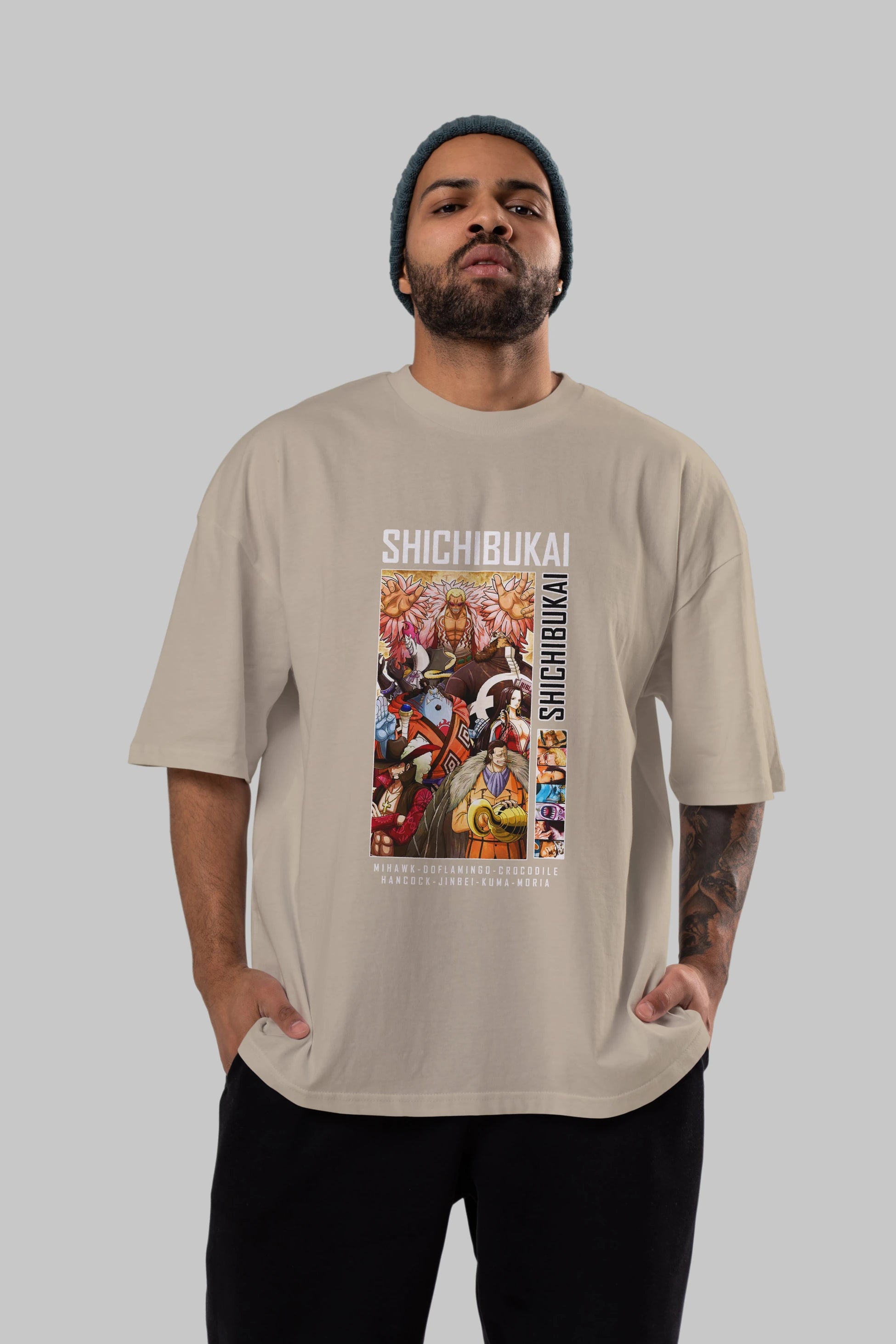 Shichibukai Anime Ön Baskılı Oversize t-shirt Erkek Kadın Unisex