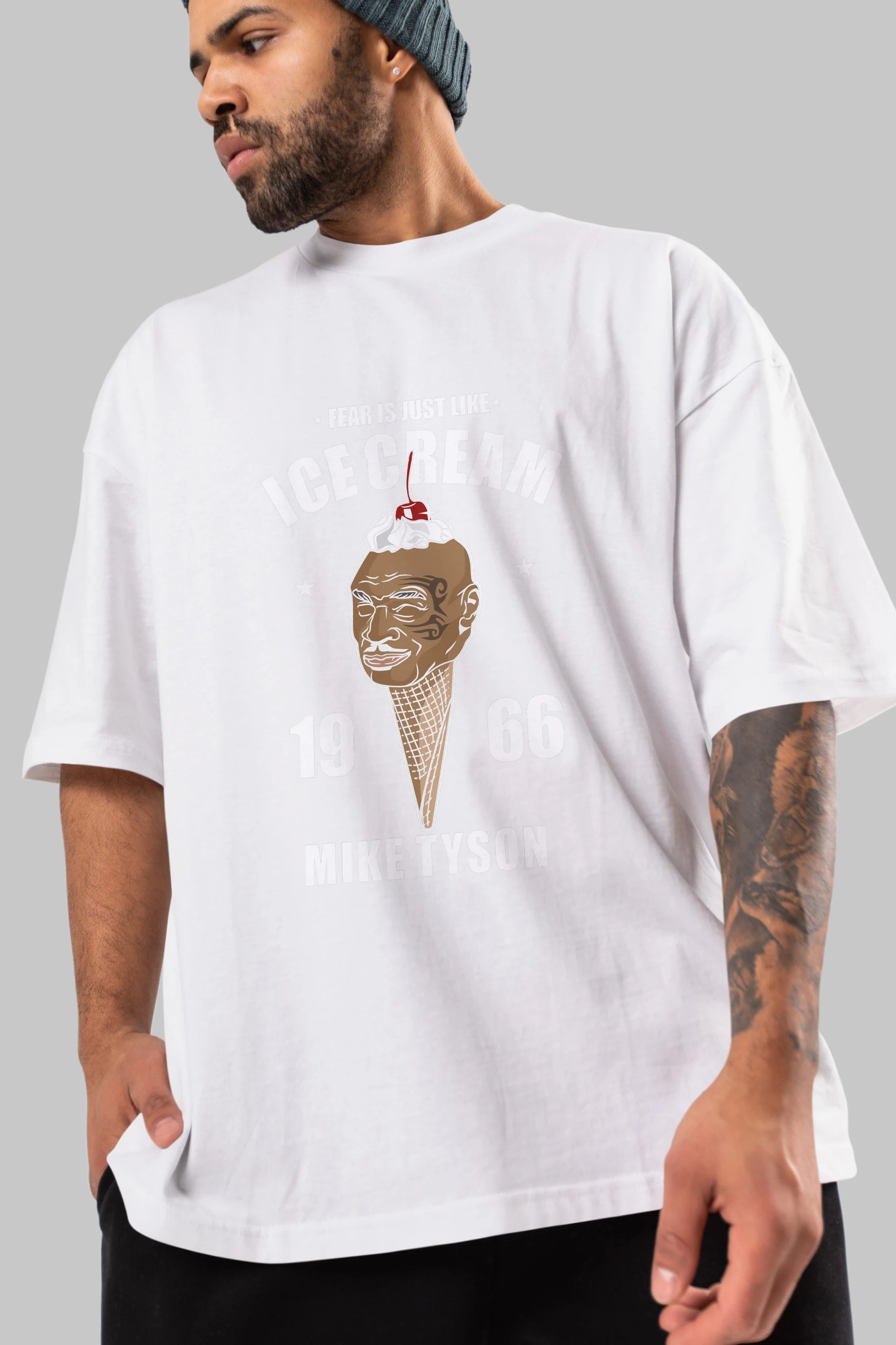 Tyson Ice Cream Ön Baskılı Oversize t-shirt Erkek Kadın Unisex %100 Pamuk tişort