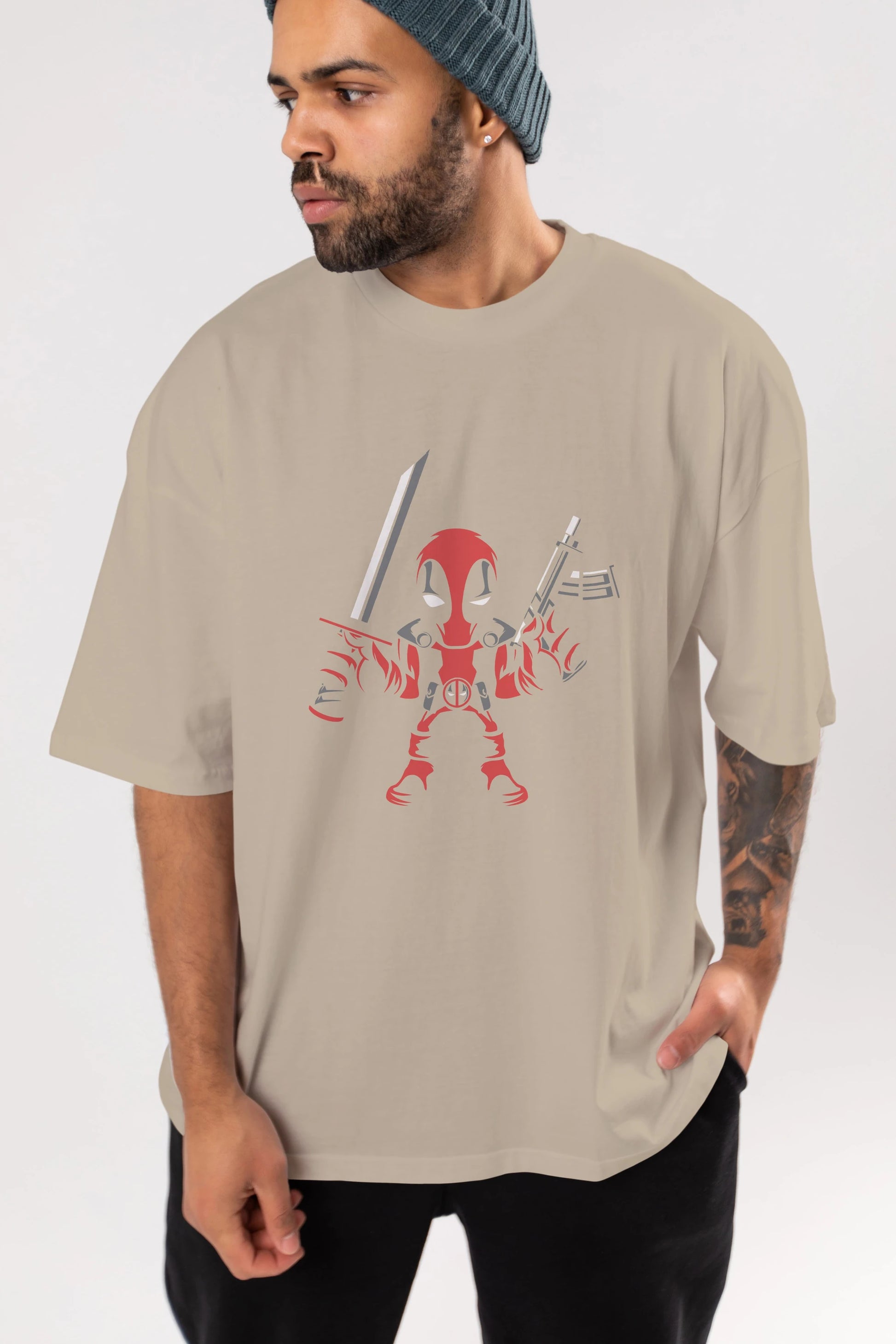 Deadpool (11) Ön Baskılı Oversize t-shirt Erkek Kadın Unisex %100 Pamuk Bisiklet Yaka tişort