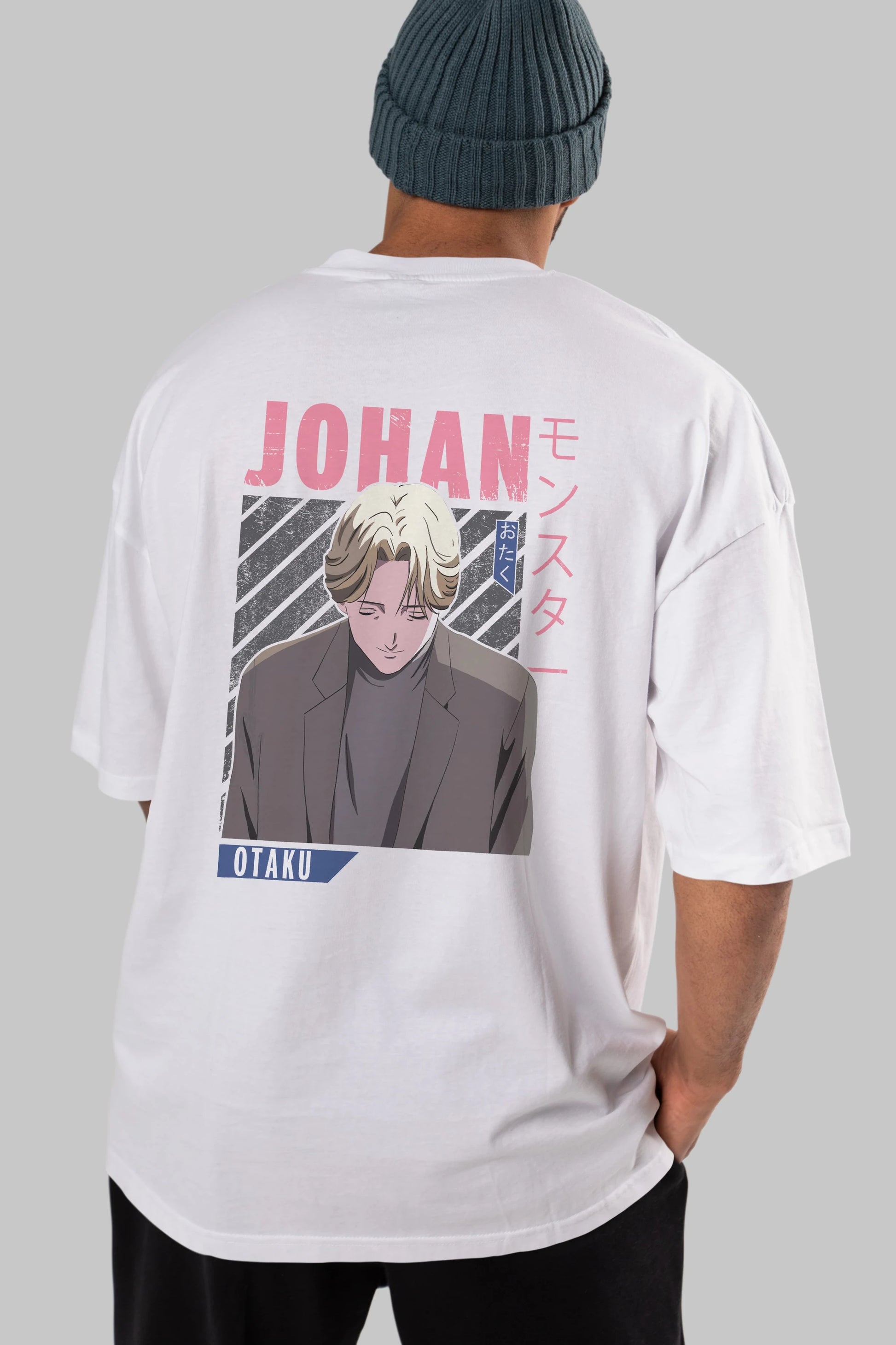 Johan Liebert MONSTER Anime Arka Baskılı Oversize t-shirt Erkek Kadın Unisex