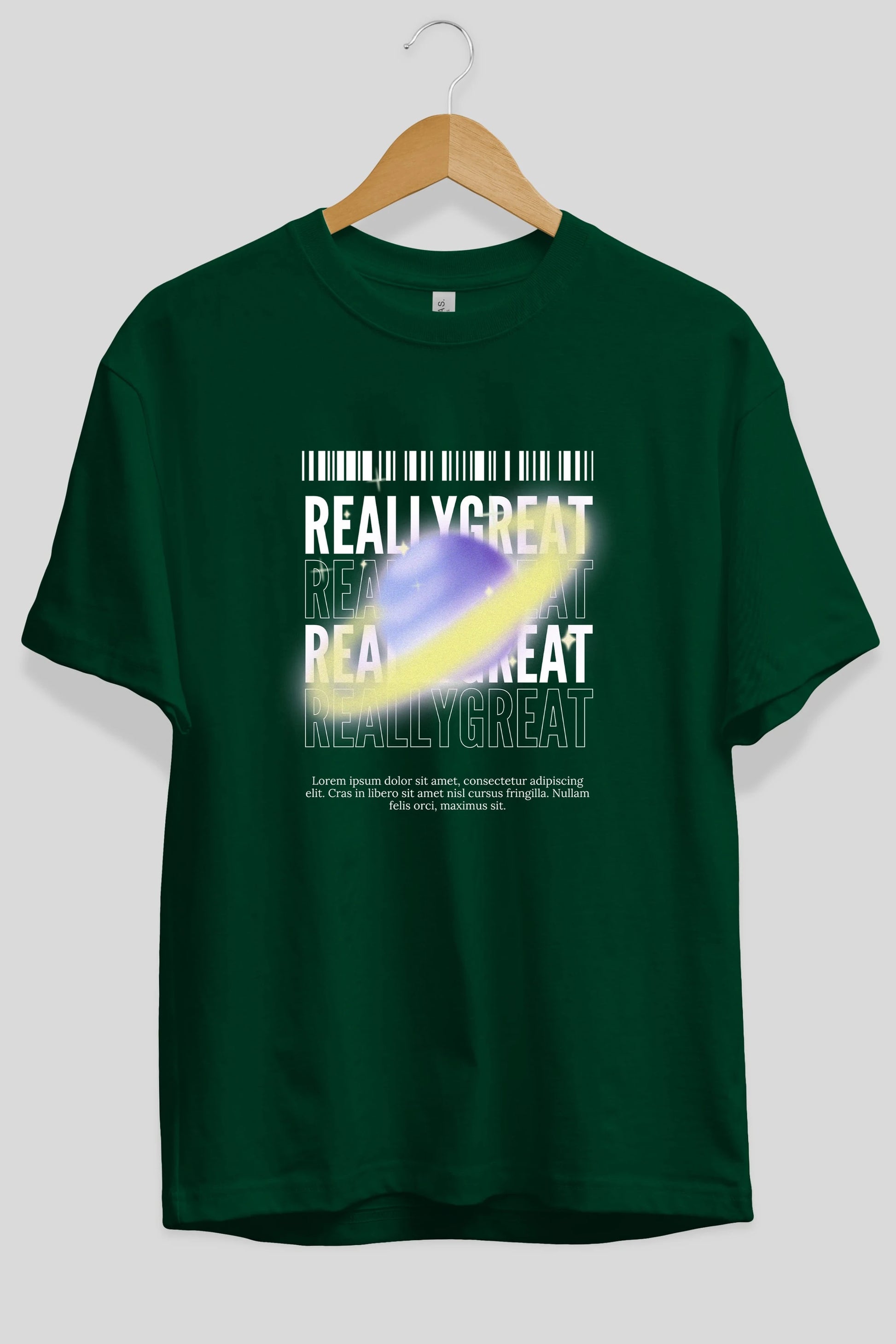 Really Great 2 Yazılı Ön Baskılı Oversize t-shirt Erkek Kadın Unisex