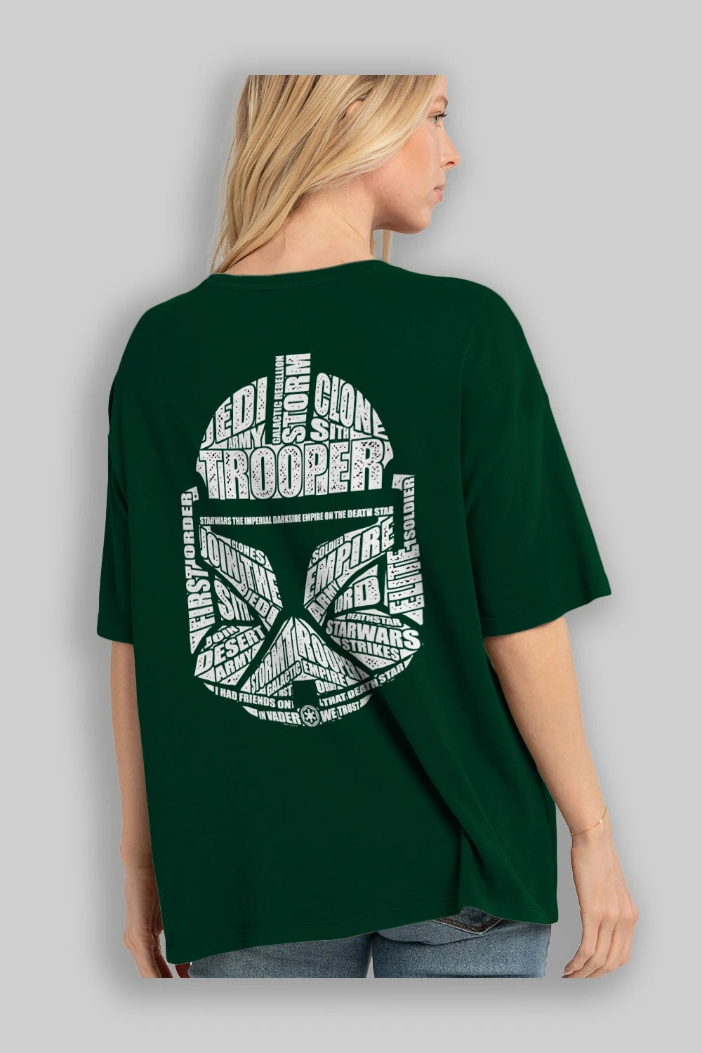 Trooper Arka Baskılı Oversize t-shirt %100 pamuk Erkek Kadın Unisex