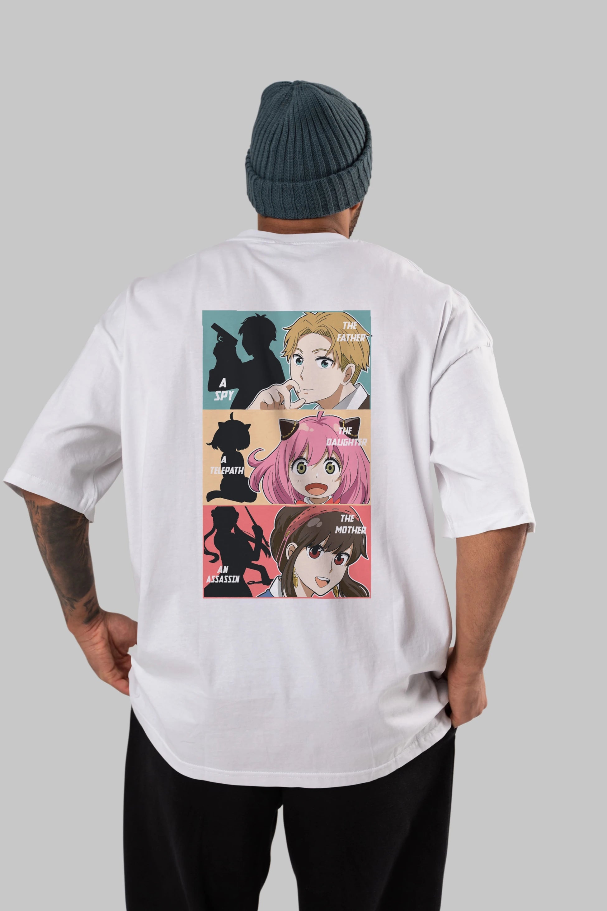 SPY X FAMILY Anime Arka Baskılı Oversize t-shirt Erkek Kadın Unisex