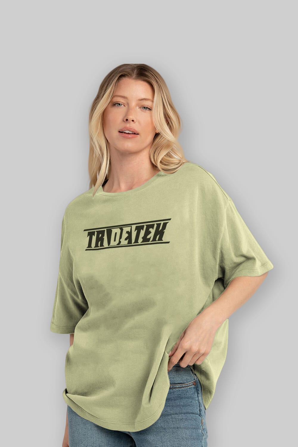 Tr De Tek Ön Baskılı Oversize t-shirt %100 pamuk Erkek Kadın Unisex