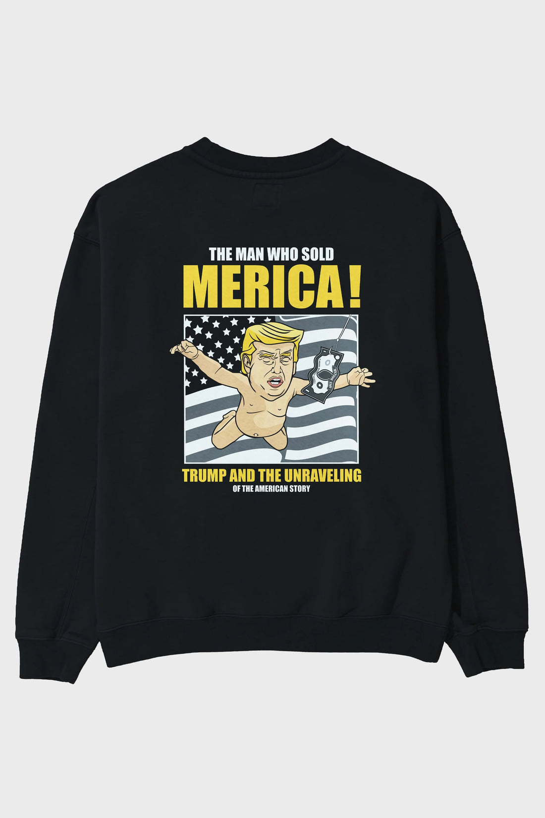 Trump Nirvana Arka Baskılı Oversize Sweatshirt Erkek Kadın Unisex