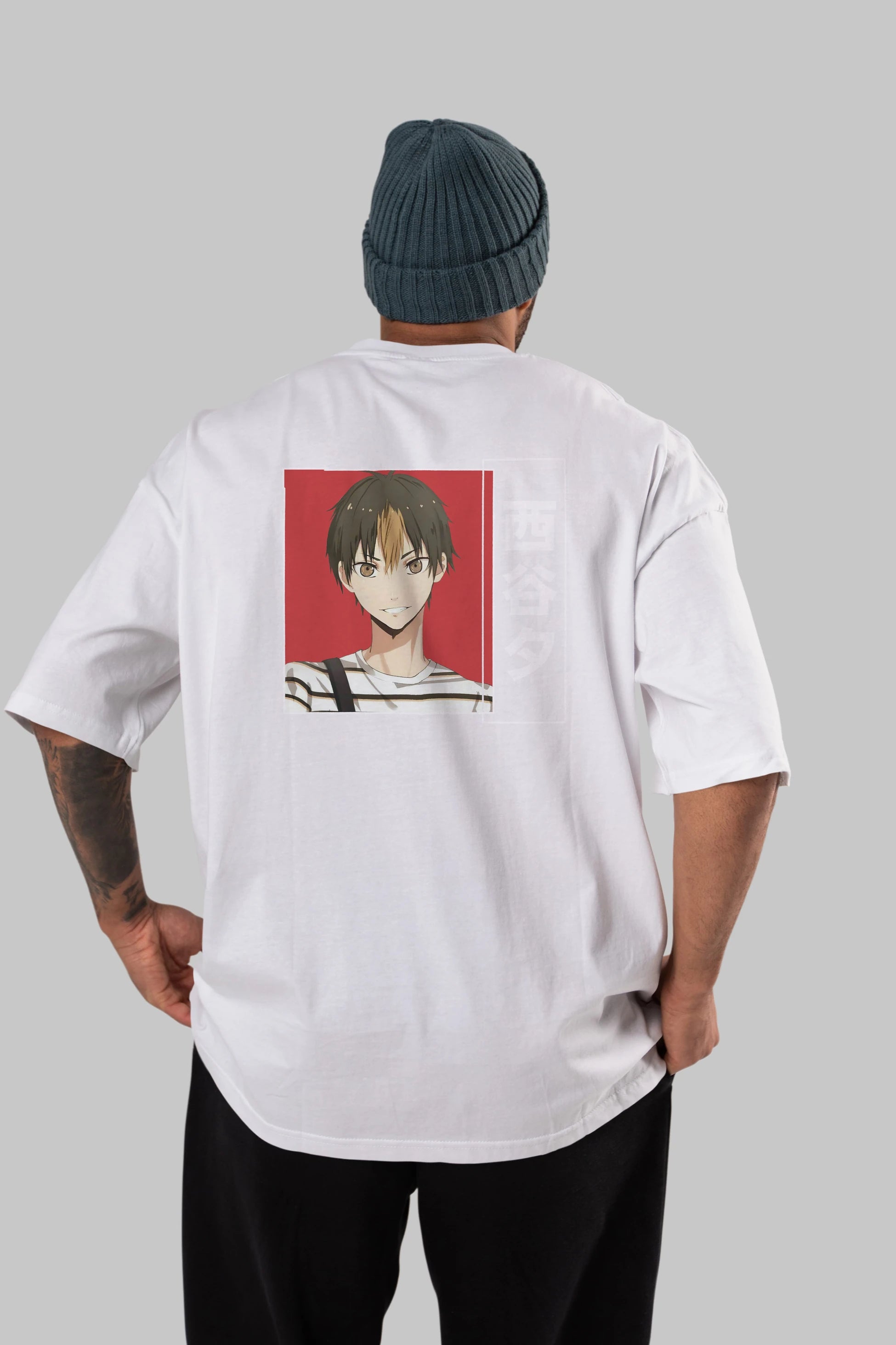 Yuu Nishinoya 1 Anime Arka Baskılı Oversize t-shirt Erkek Kadın Unisex