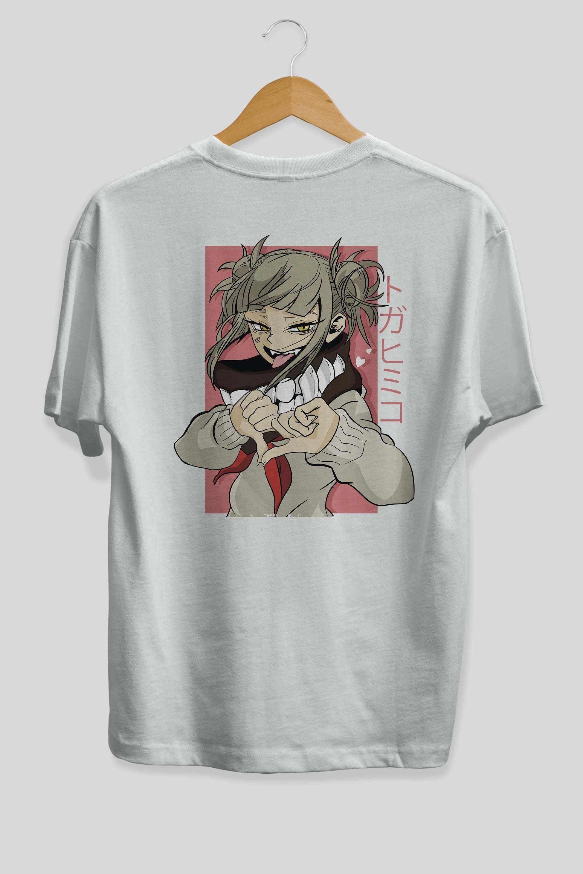 Himiko Toga Anime Arka Baskılı Oversize t-shirt Erkek Kadın Unisex