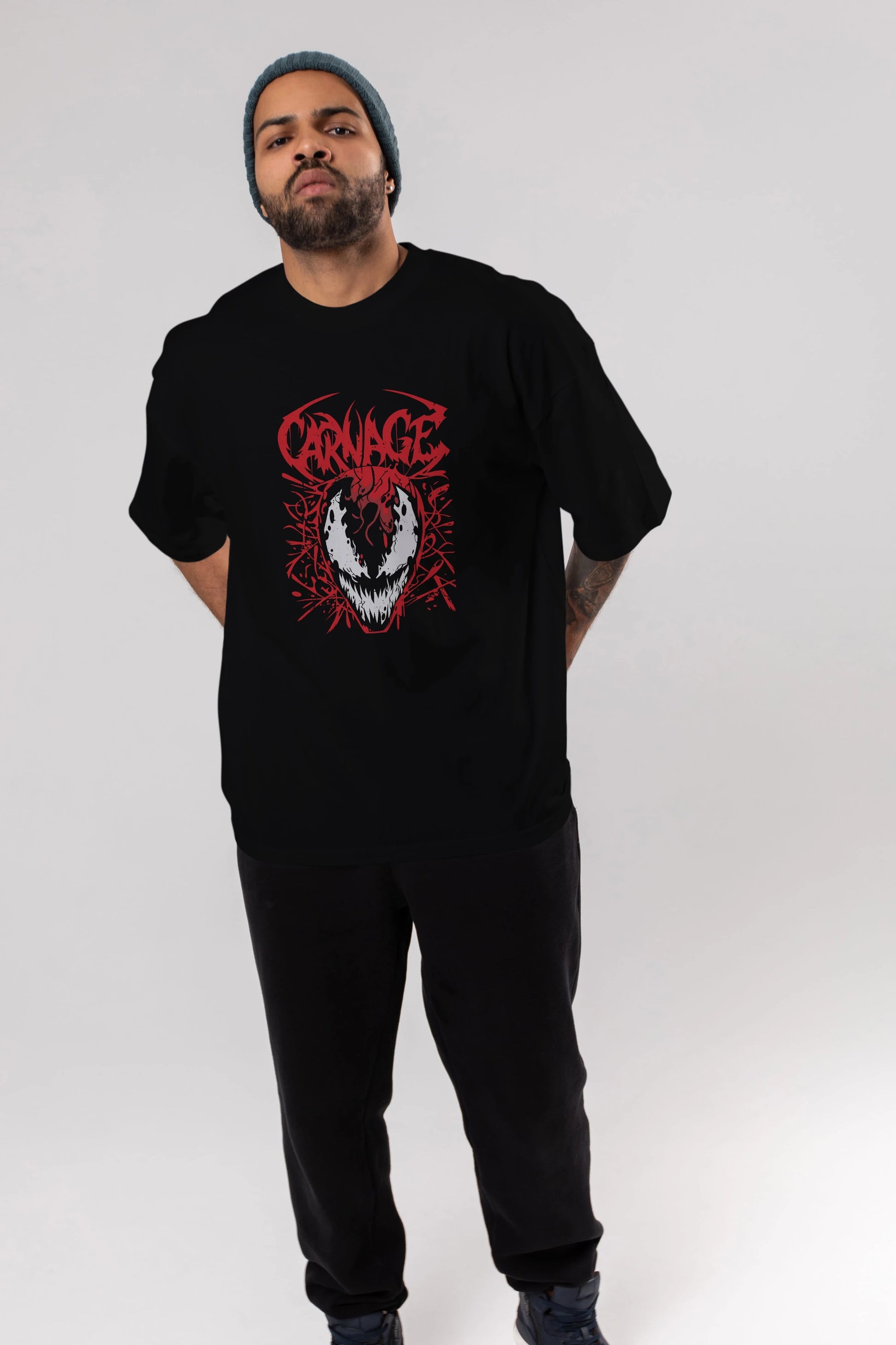 Venom (22) Ön Baskılı Oversize t-shirt Erkek Kadın Unisex %100 Pamuk Bisiklet Yaka tişort