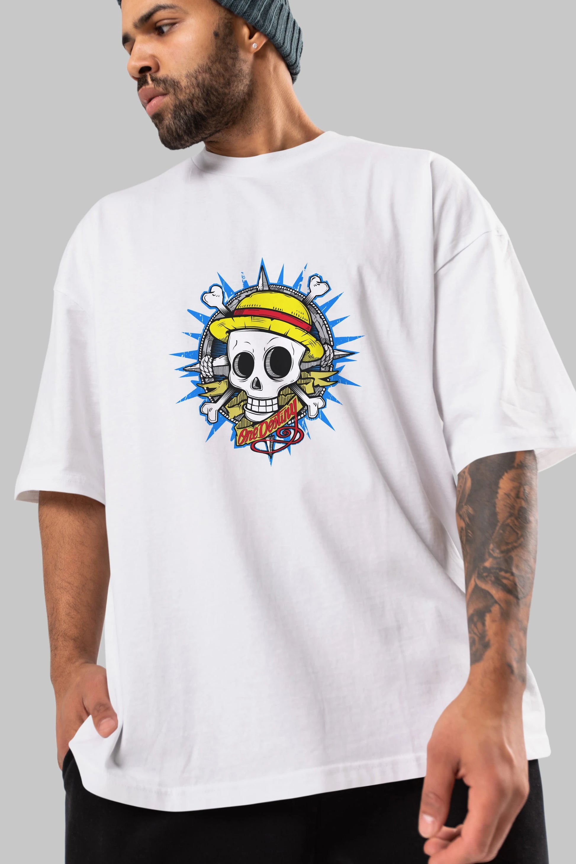 One destiny Anime Ön Baskılı Oversize t-shirt Erkek Kadın Unisex