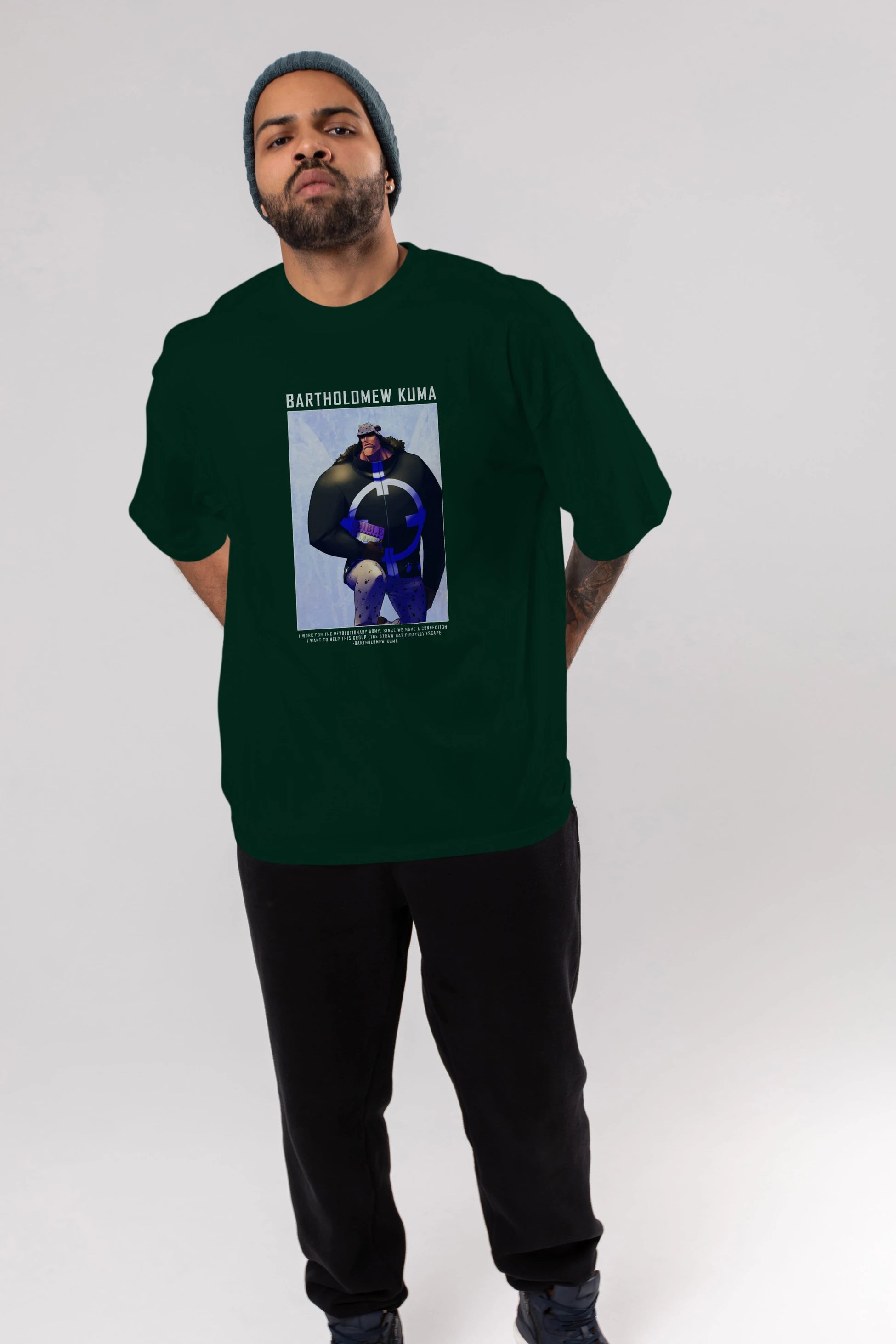 Bartholomew Kuma Anime Ön Baskılı Oversize t-shirt Erkek Kadın Unisex