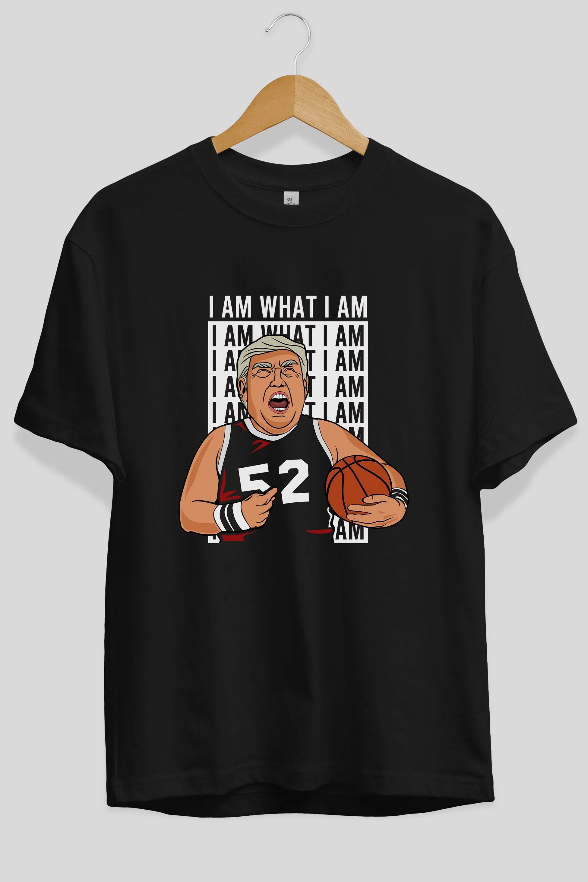 Trump Basketball Ön Baskılı Oversize t-shirt Erkek Kadın Unisex %100 Pamuk tişort
