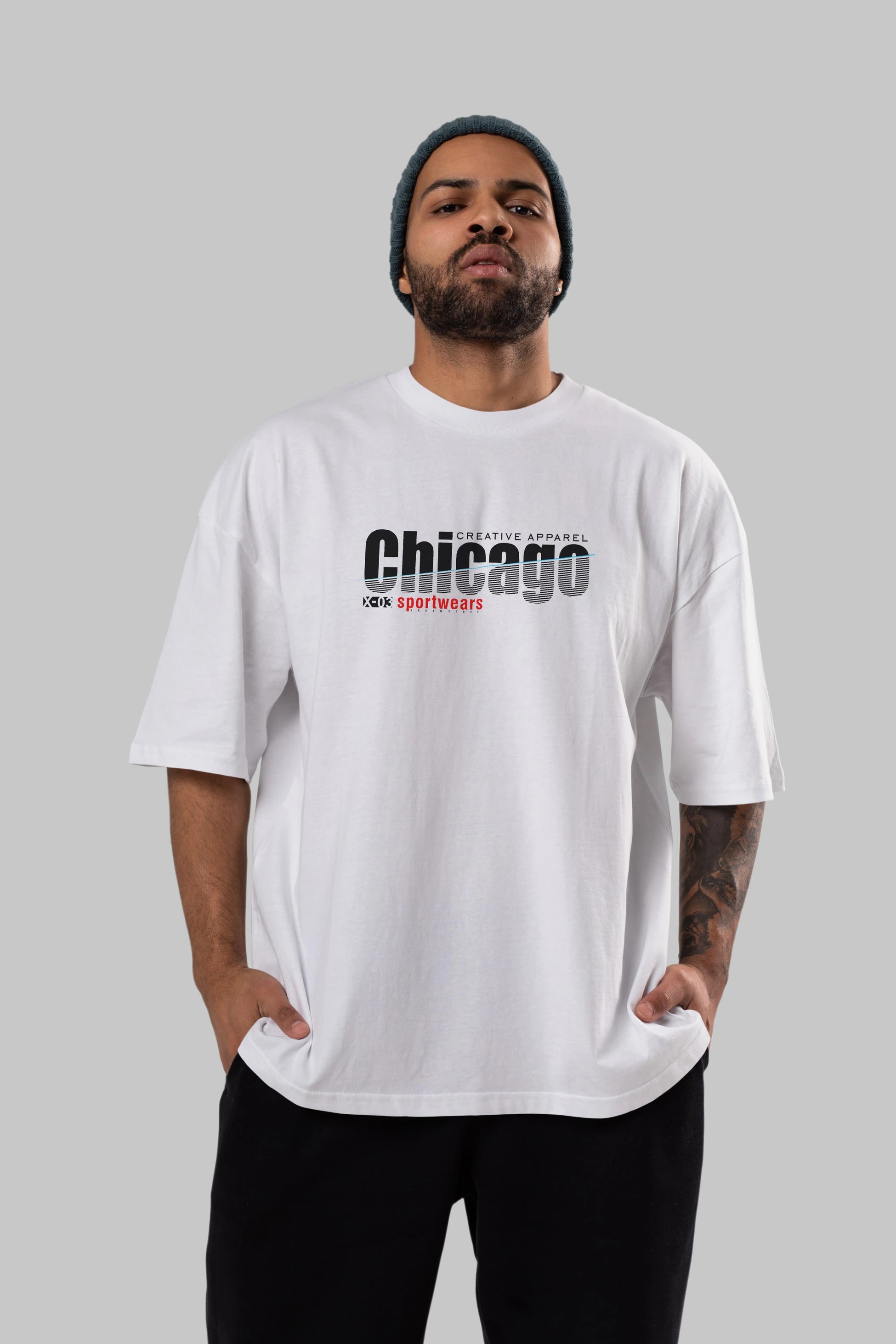 Chicago Sport Ön Baskılı Oversize t-shirt Erkek Kadın Unisex