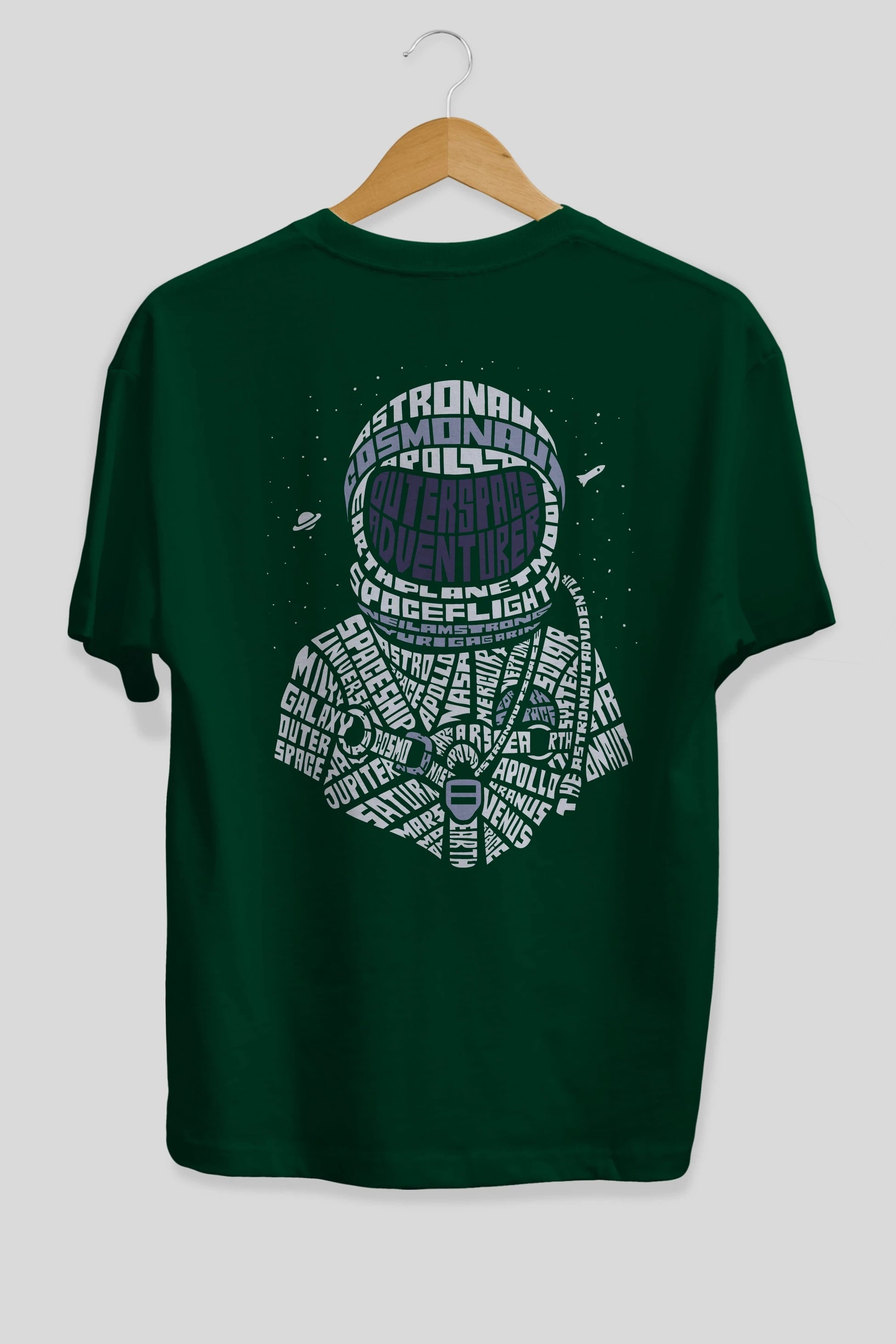 Astronaut Arka Baskılı Oversize t-shirt %100 pamuk Erkek Kadın Unisex