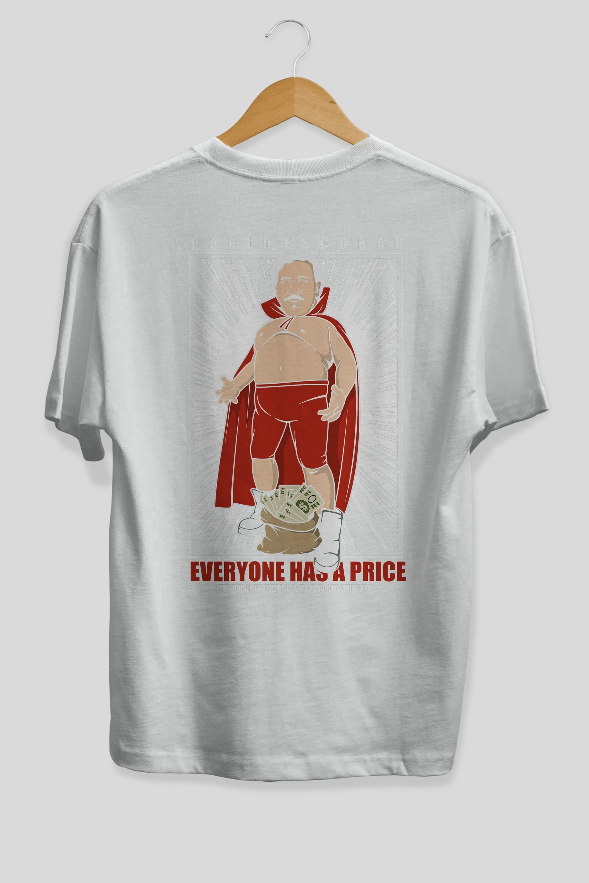 Pablo Escobar Luchador Arka Baskılı Oversize t-shirt Erkek Kadın Unisex %100 Pamuk tişort