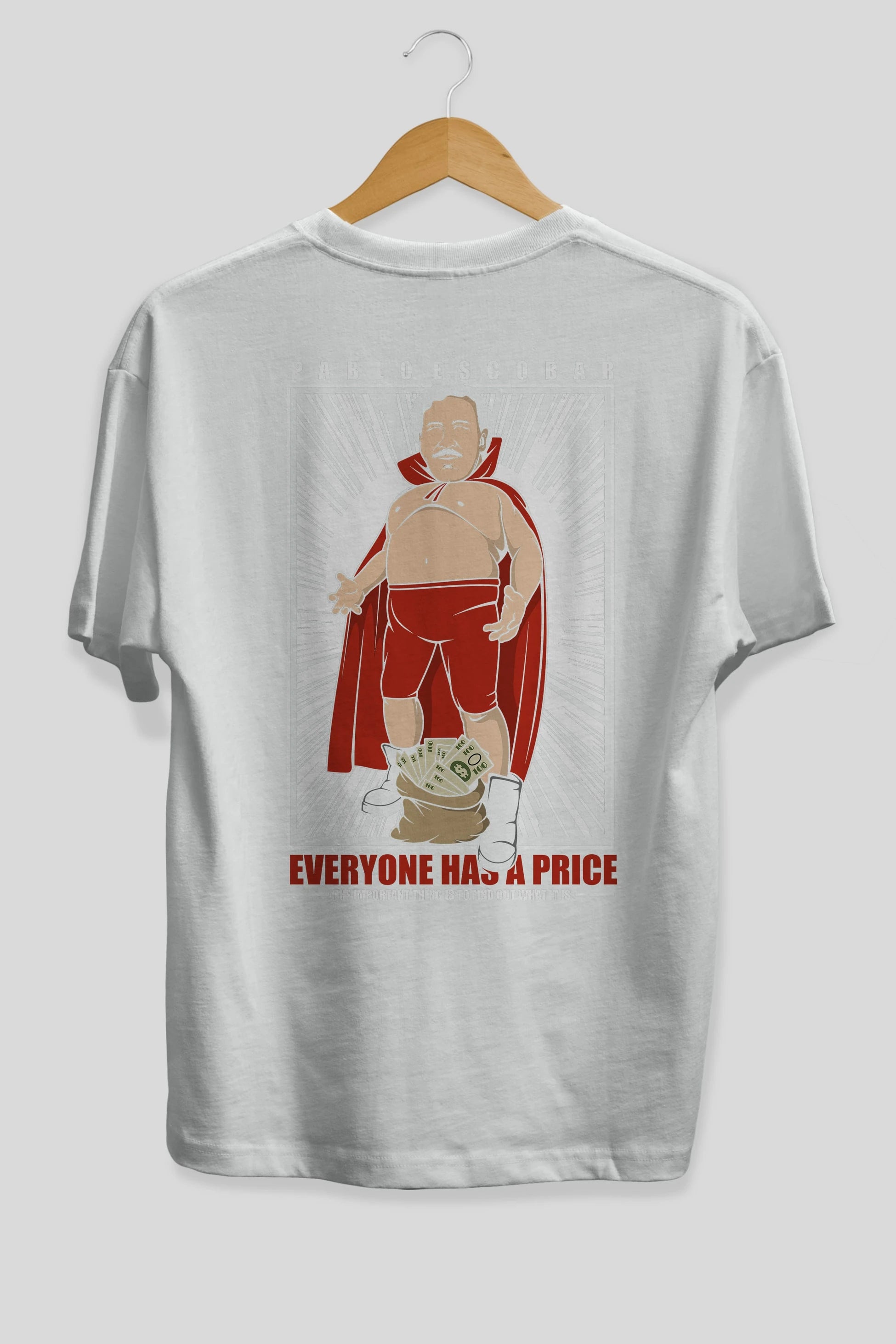 Pablo Escobar Luchador Arka Baskılı Oversize t-shirt Erkek Kadın Unisex %100 Pamuk tişort