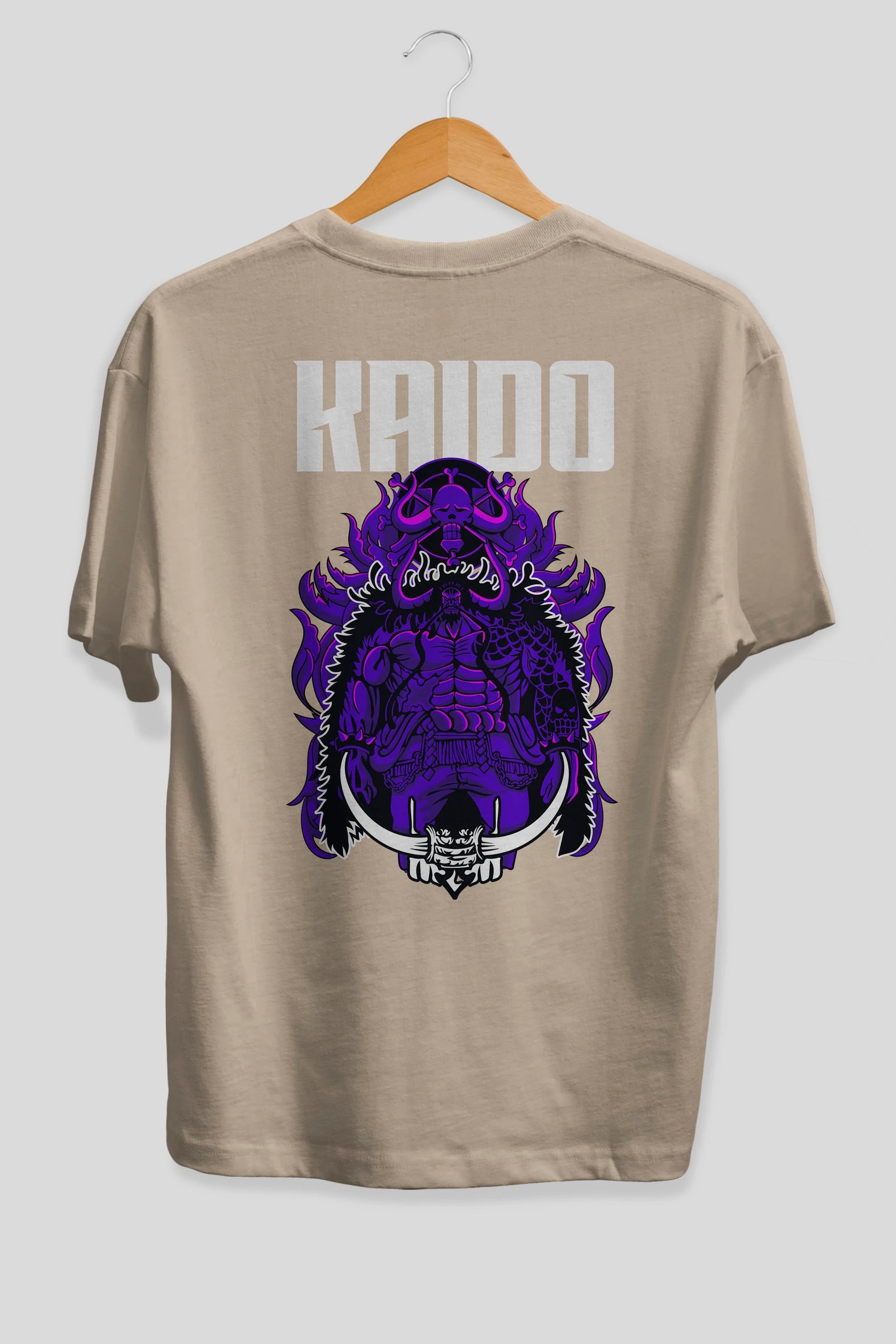 Kaido Anime Arka Baskılı Oversize t-shirt Erkek Kadın Unisex %100 pamuk tişort