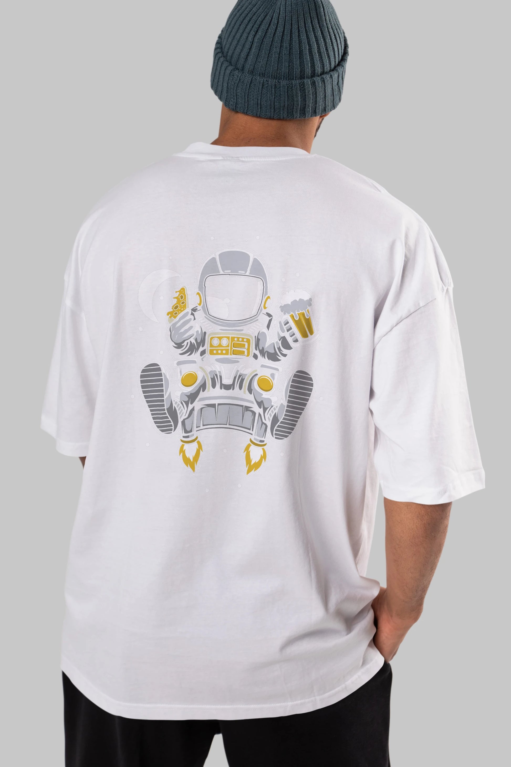 Astronaut Relax (2) Arka Baskılı Oversize t-shirt Erkek Kadın Unisex