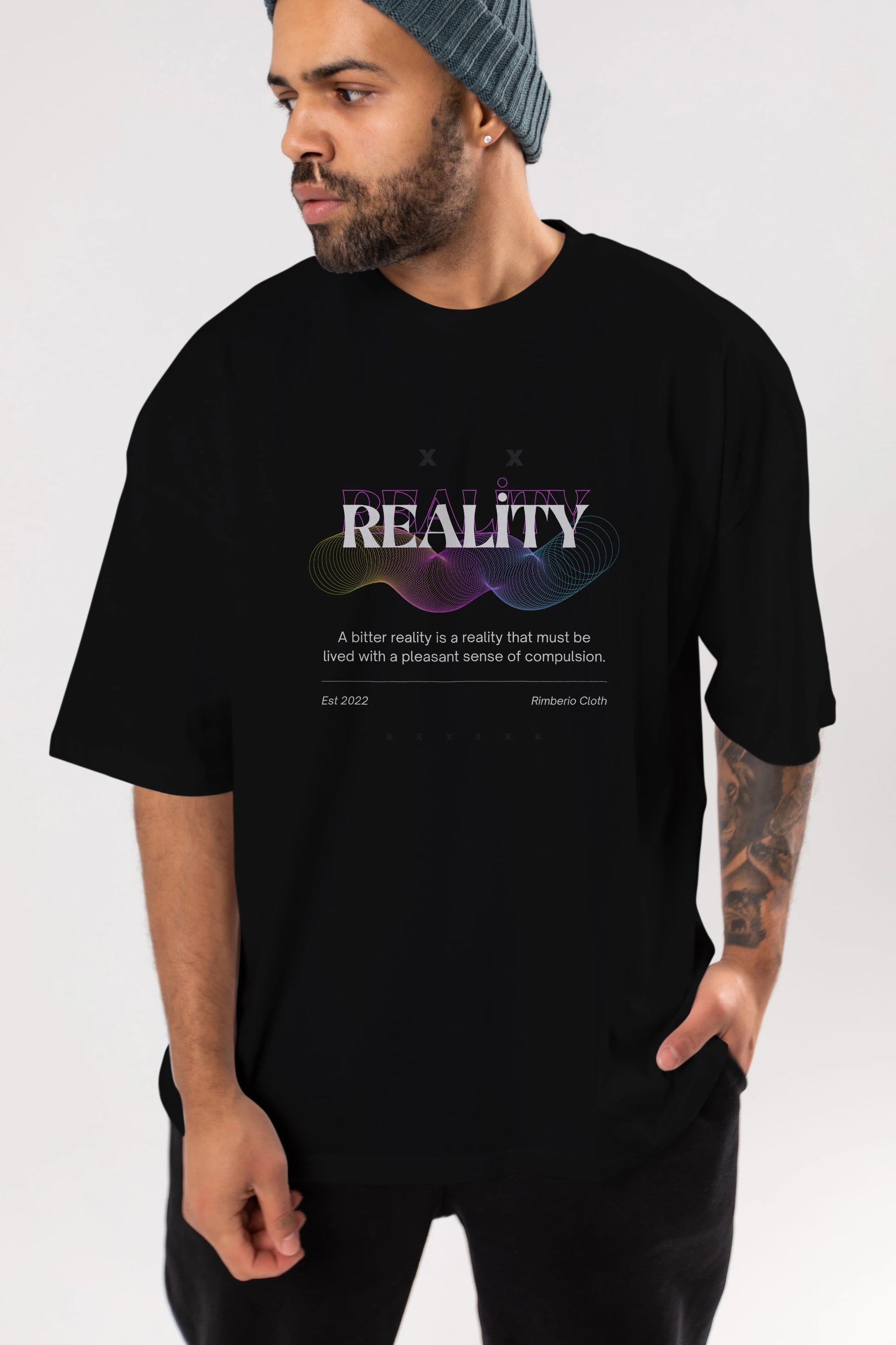 Reality 2 Ön Baskılı Oversize t-shirt Erkek Kadın Unisex